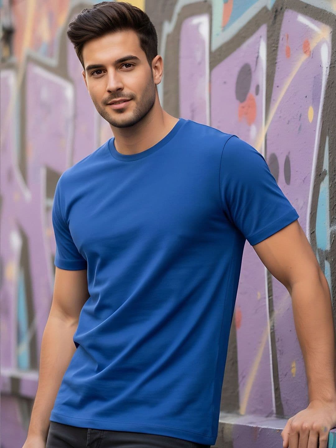 SYMBLANCE Men Printed Round Neck Short Sleeve Regular Fit Tshirt - view 1