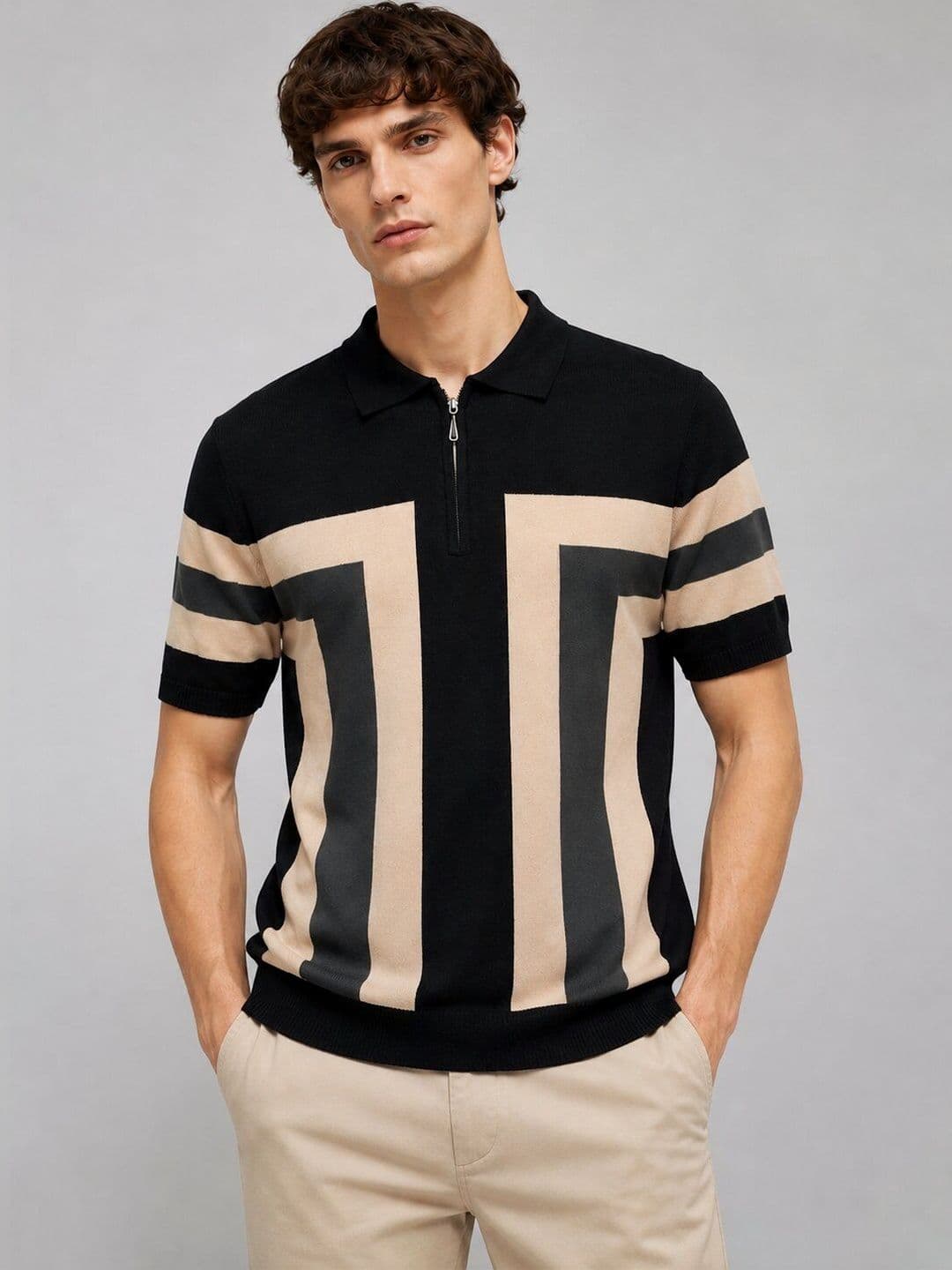 MOHICANS Men Colourblocked Polo Collar T-shirt - view 1