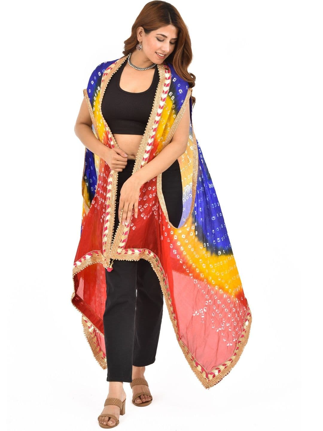 PK HUB Dyed Art Silk Dupatta with Zari - view 1
