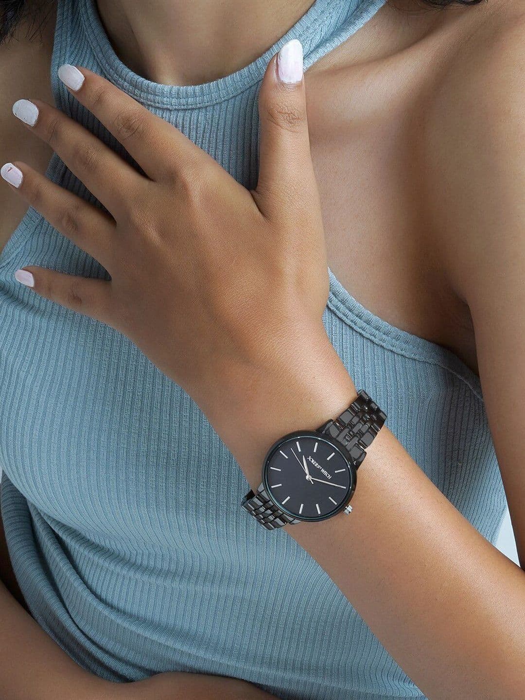 JOKER & WITCH Women Black Embellished Dial & Black Bracelet Style Straps Analogue Watch - view 1