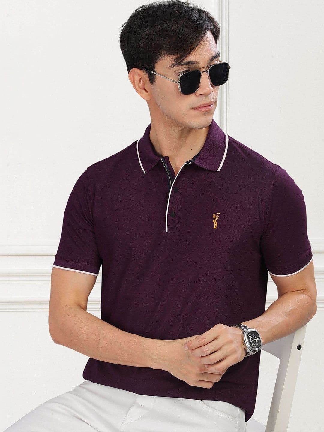 STELLERS Men Regular Fit Solid Polo Collar T-shirt - view 1