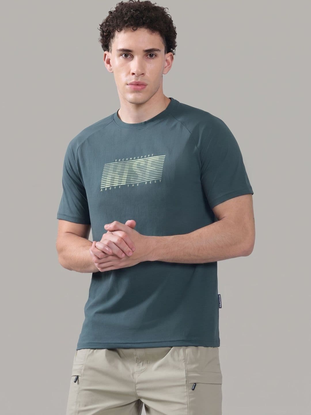 Technosport Men Typography Printed Slim Fit T-shirt - view 1