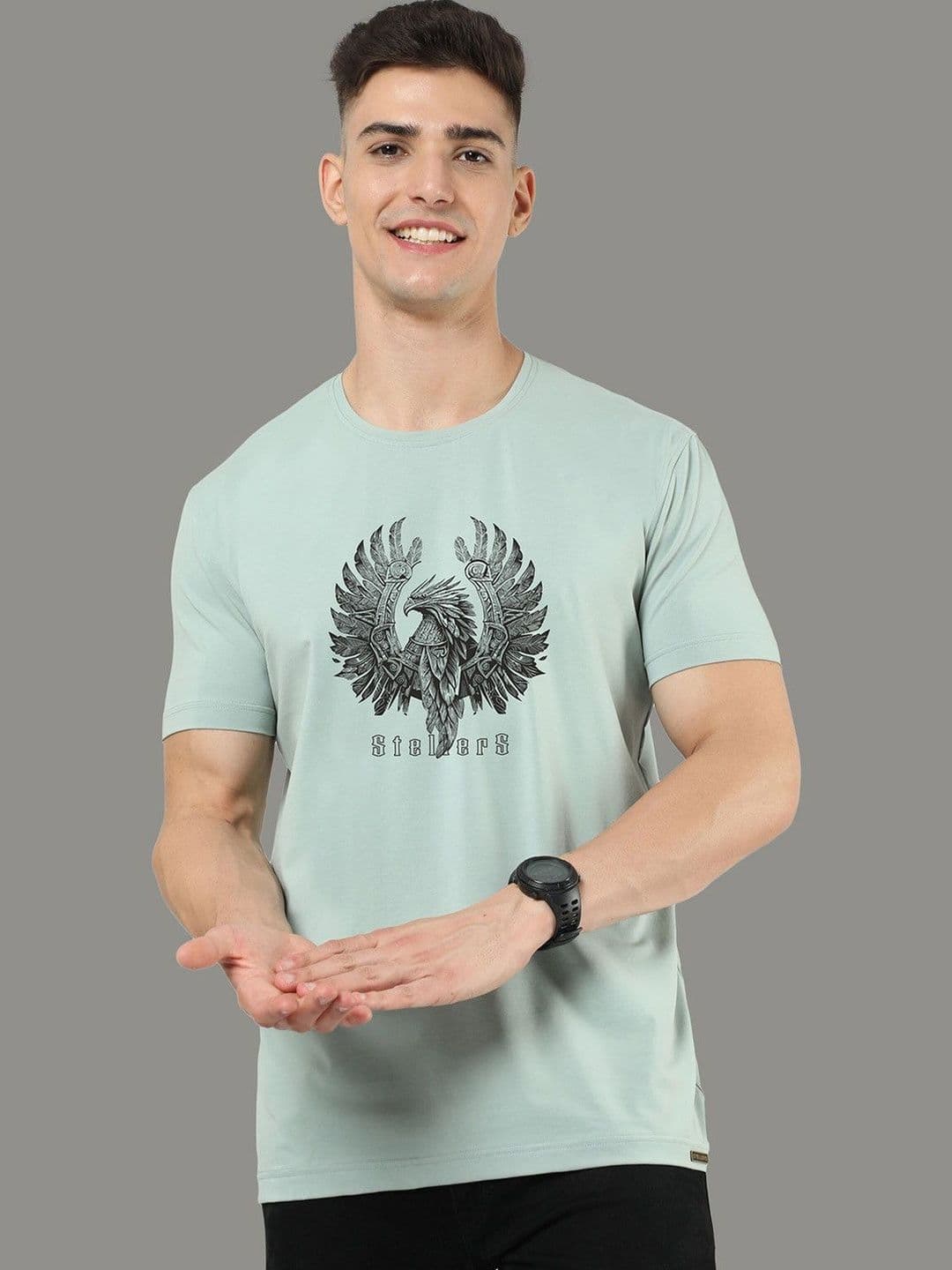 STELLERS Men Printed Regular Fit Round Neck Cotton Tshirt - view 1