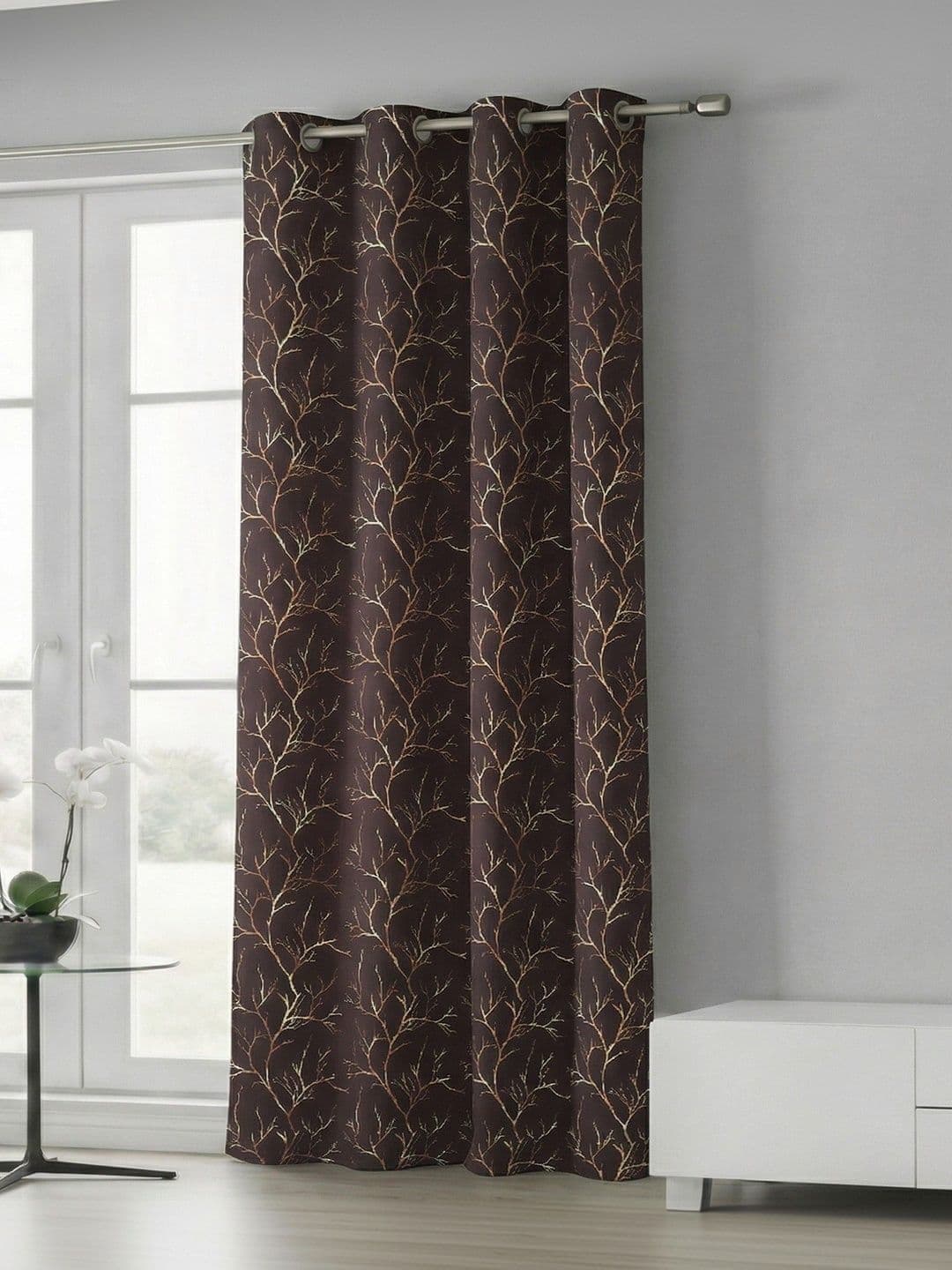 Home Spark Brown Black Out Long Door Curtain - view 1