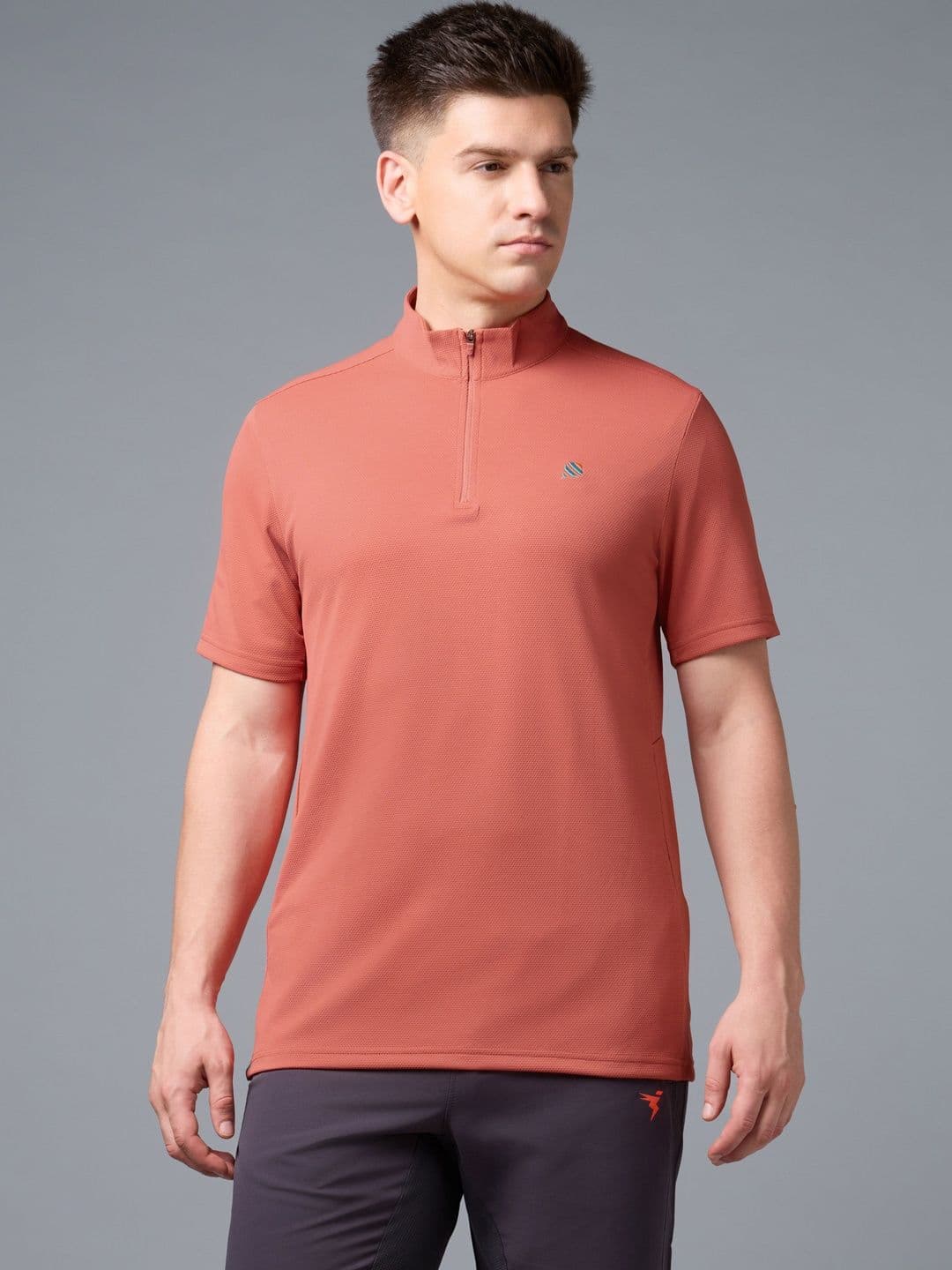 Technosport Men Mandarin Collar T-shirt - view 1