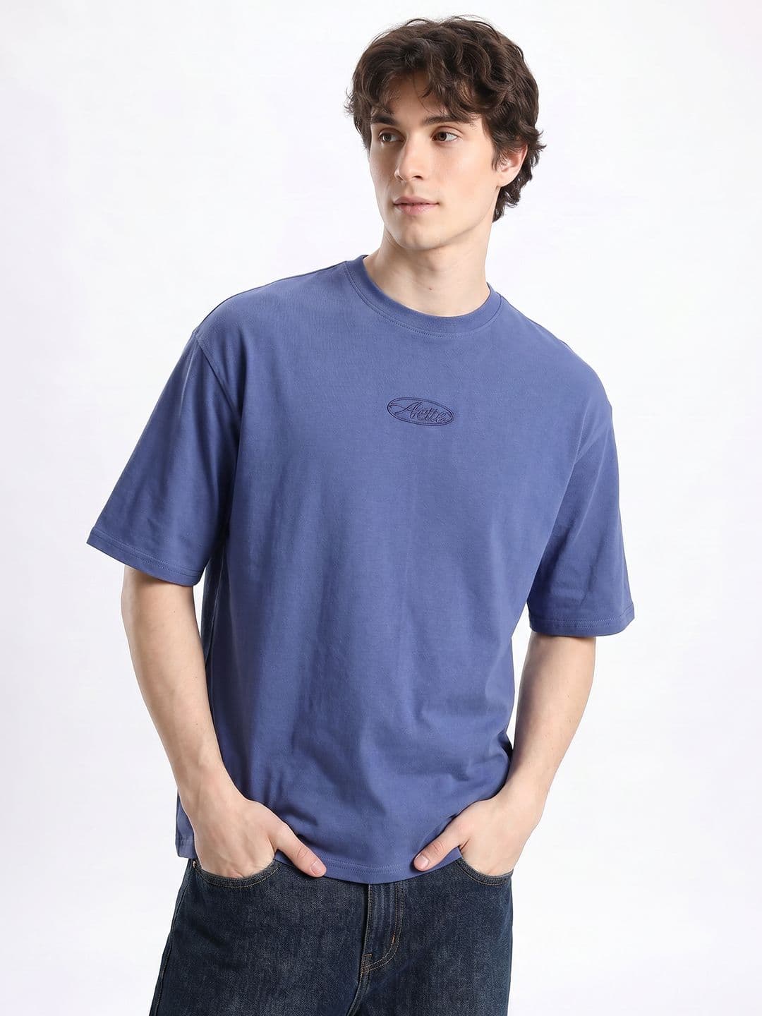 Aeropostale Drop-Shoulder Sleeves Relaxed Fit Pure Cotton T-shirt - view 1