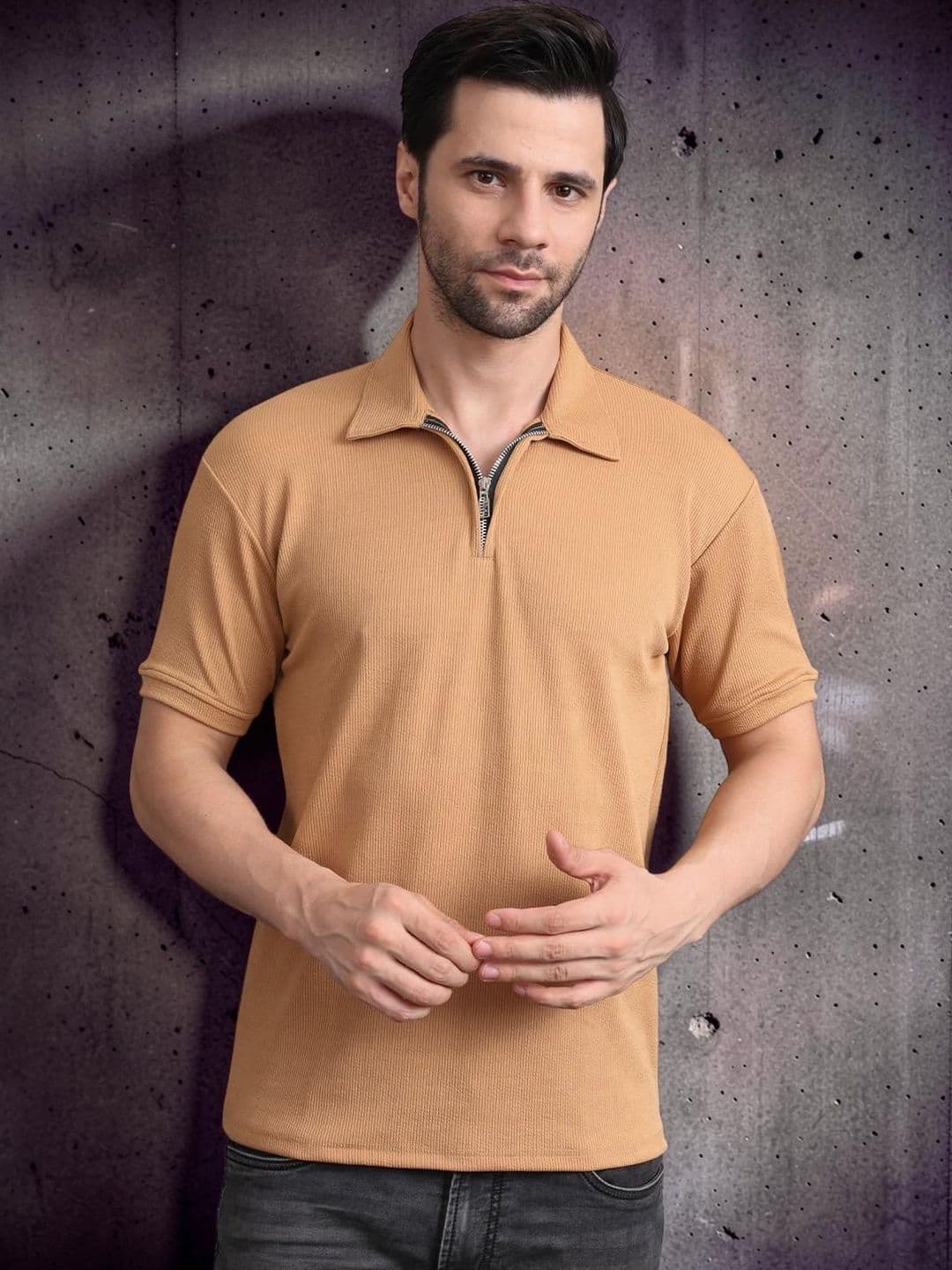 HERE&NOW Men Polo Collar T-shirt - view 1