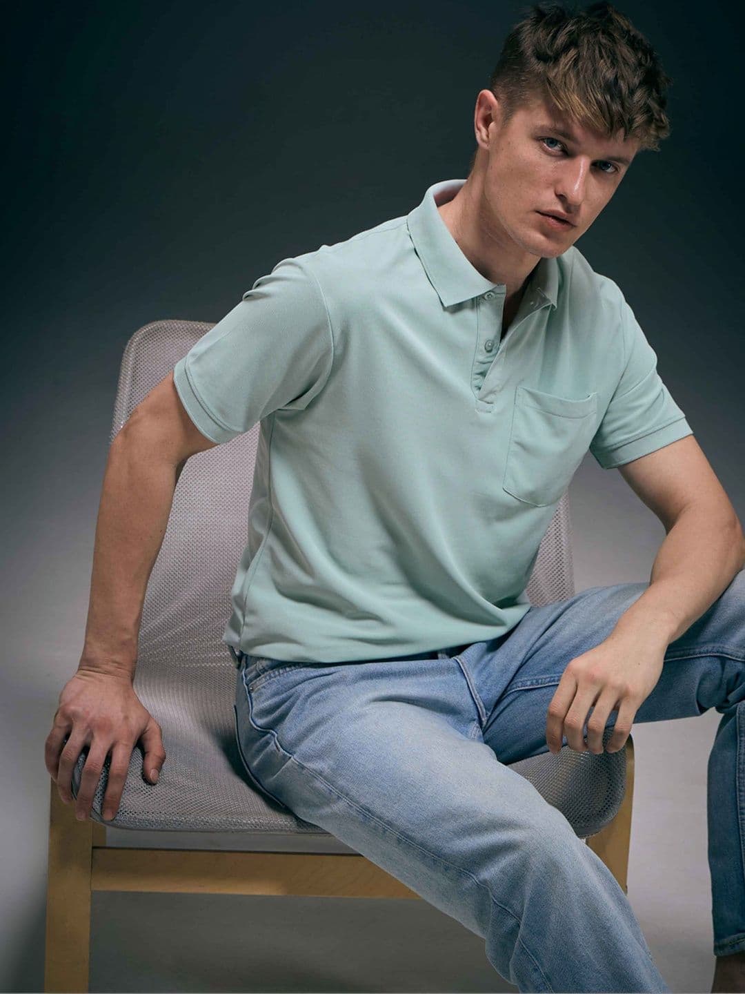 MAXZONE Men Polo Collar Pockets T-shirt - view 1