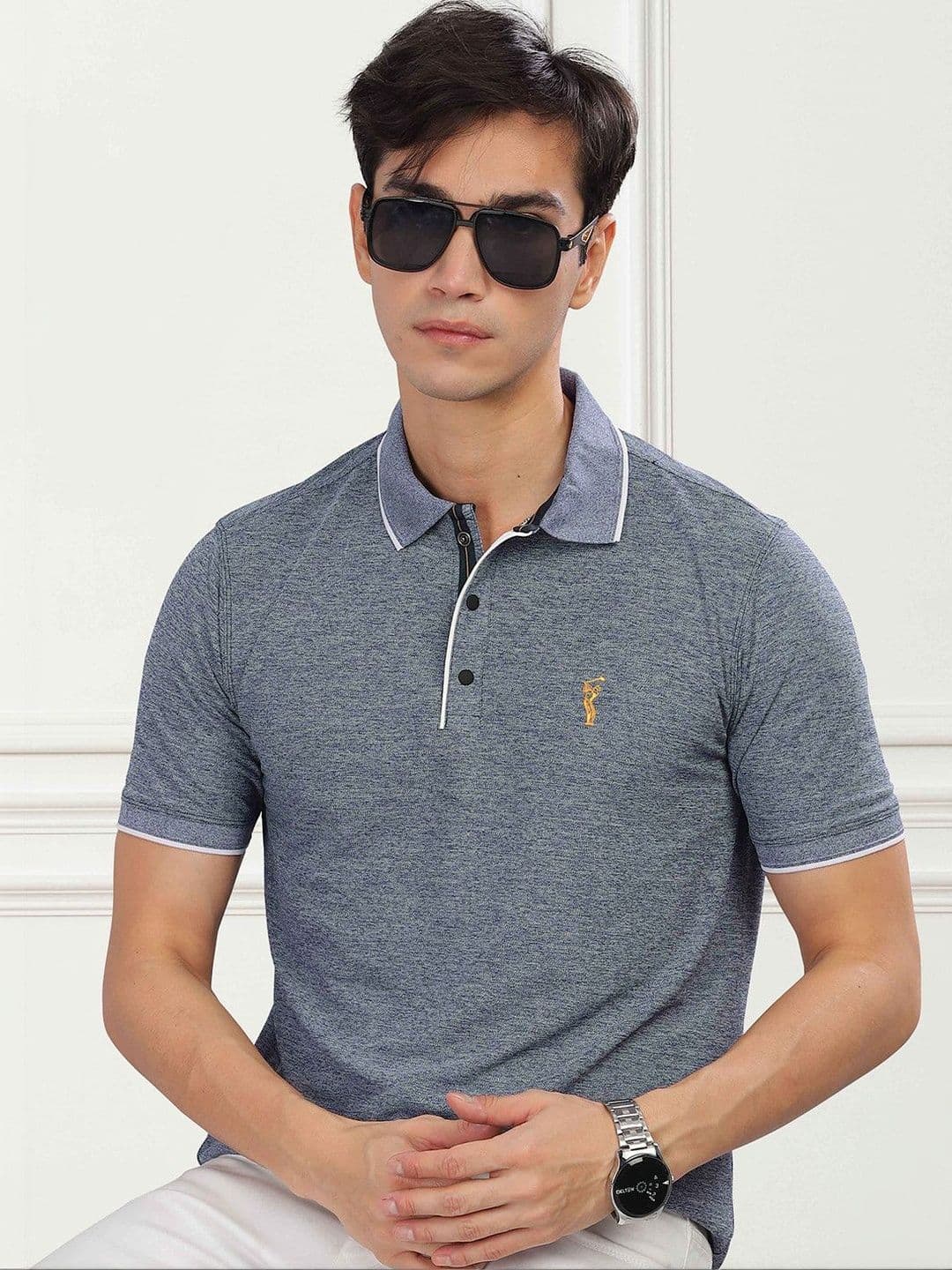 STELLERS Men Regular Fit Solid Polo Collar T-shirt - view 1