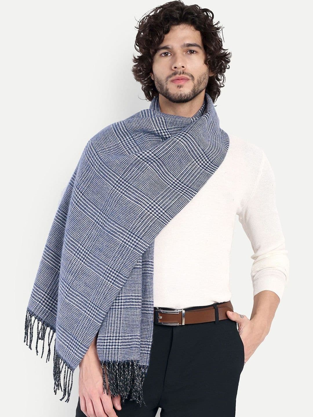 Knitkala Men Cashmere Reversible Checked Stole - view 1