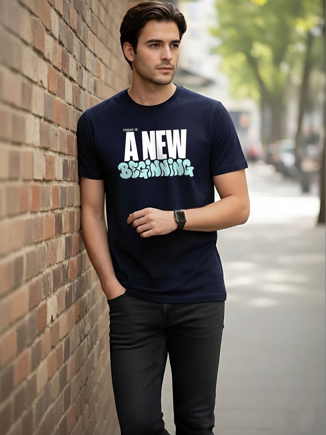 SYMBLANCE Men Typography Printed T-shirt - view 1