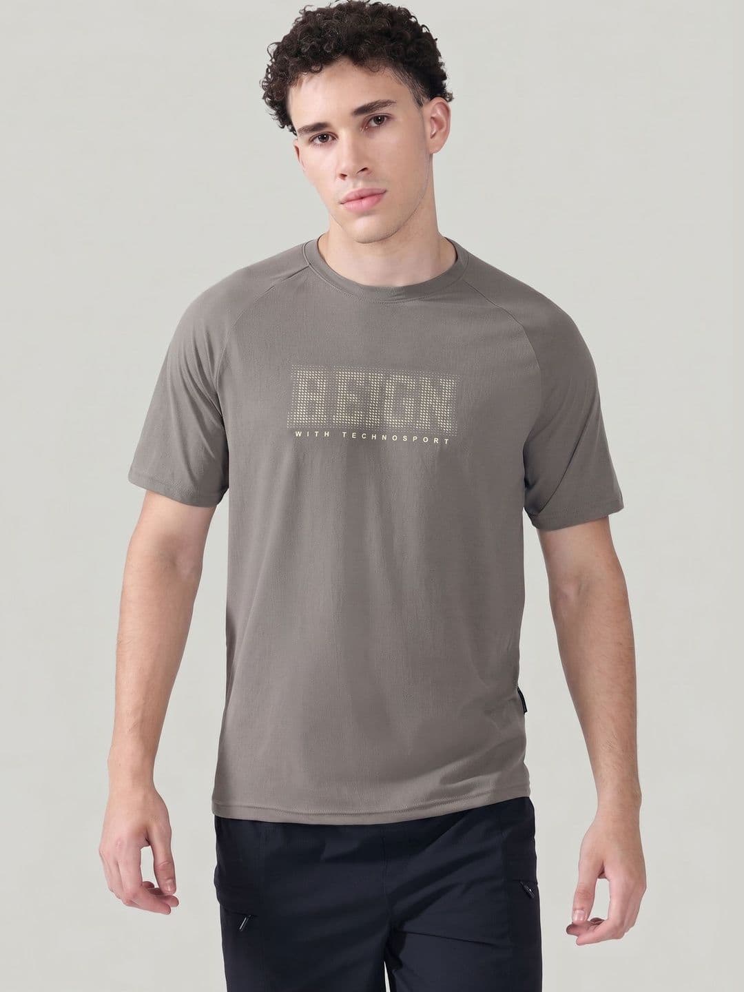 Technosport Men Typography Printed Slim Fit T-shirt - view 1