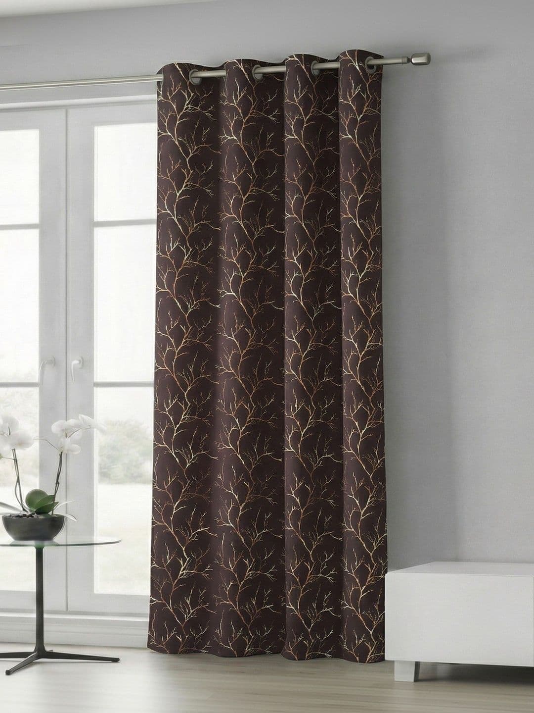 Home Spark Brown Black Out Long Door Curtain - view 1