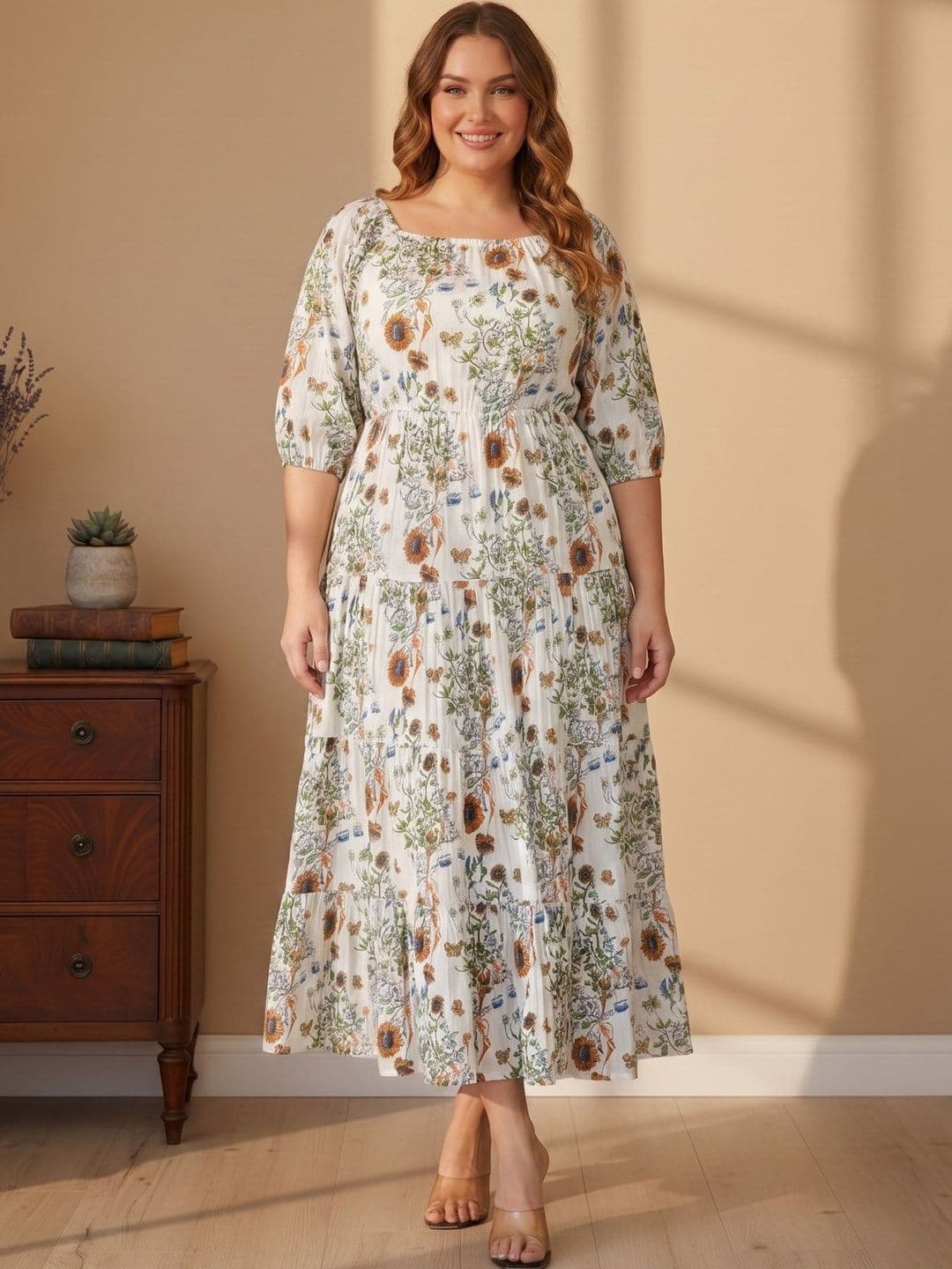 DressBerry Floral Print A-Line Maxi Dress - view 1