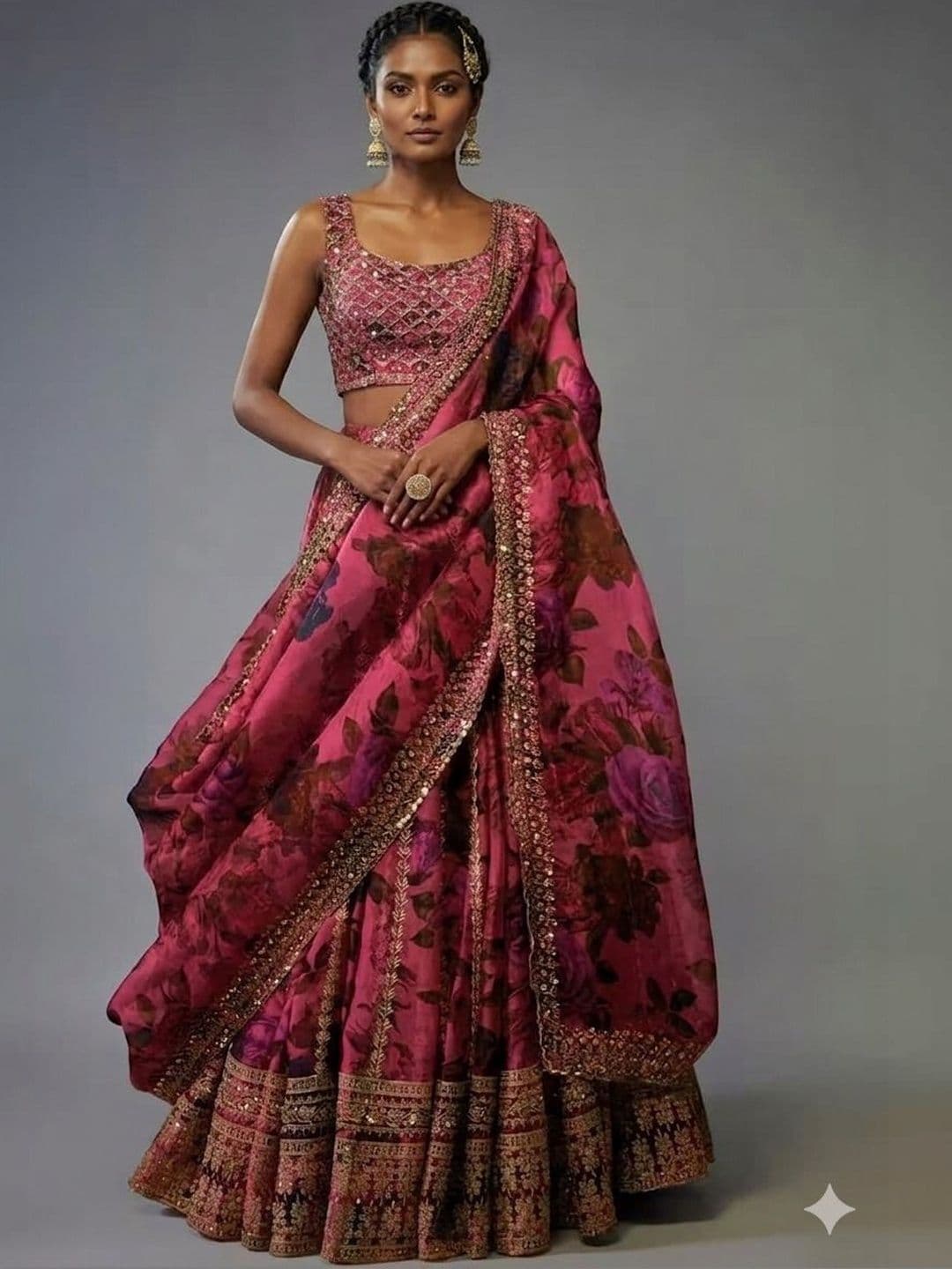 BAESD Embellished Sequinned Ready to Wear Lehenga & Blouse With Dupatta - view 1