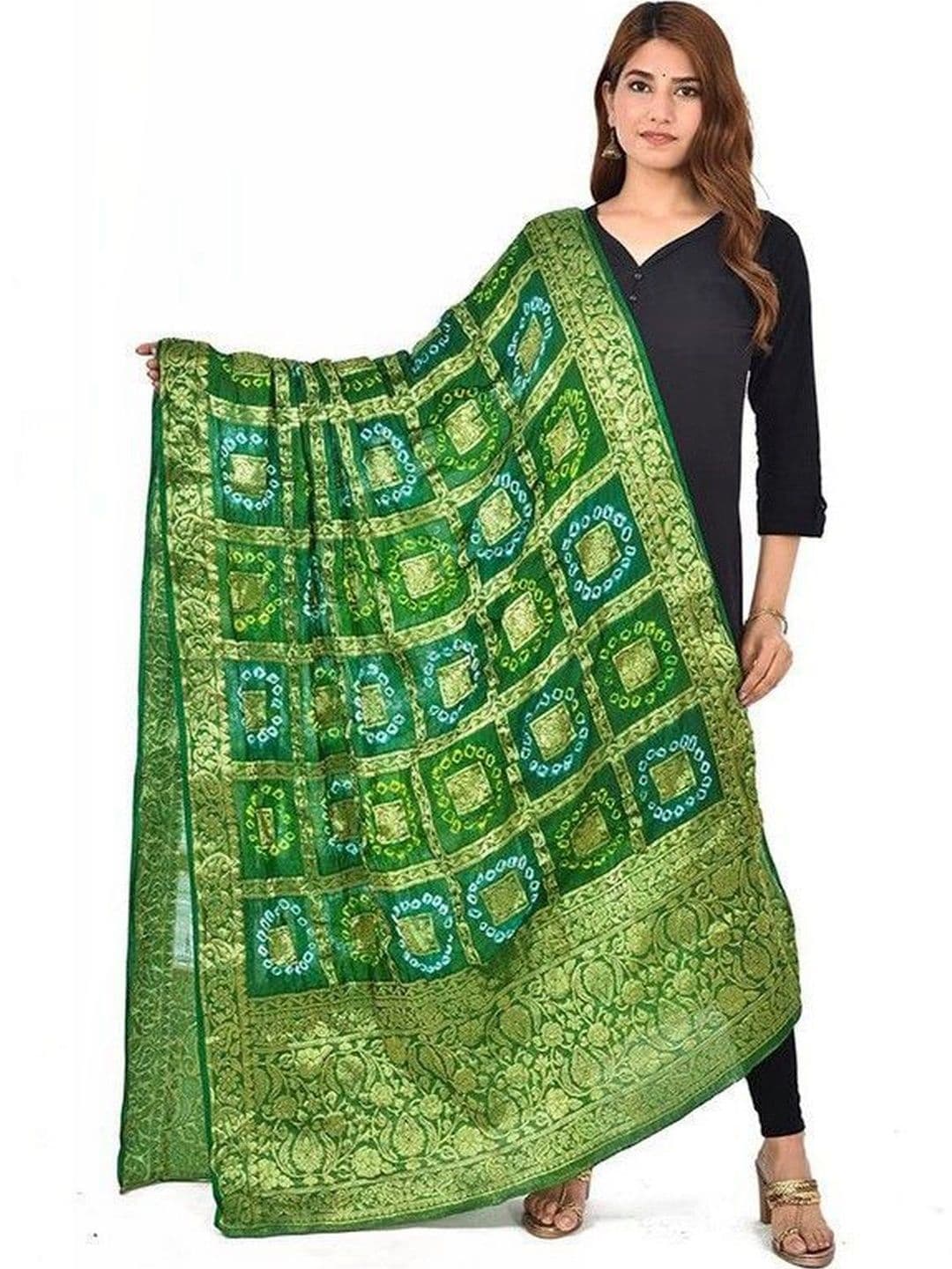 PK HUB Woven Design Art Silk Dupatta with Zari - view 1