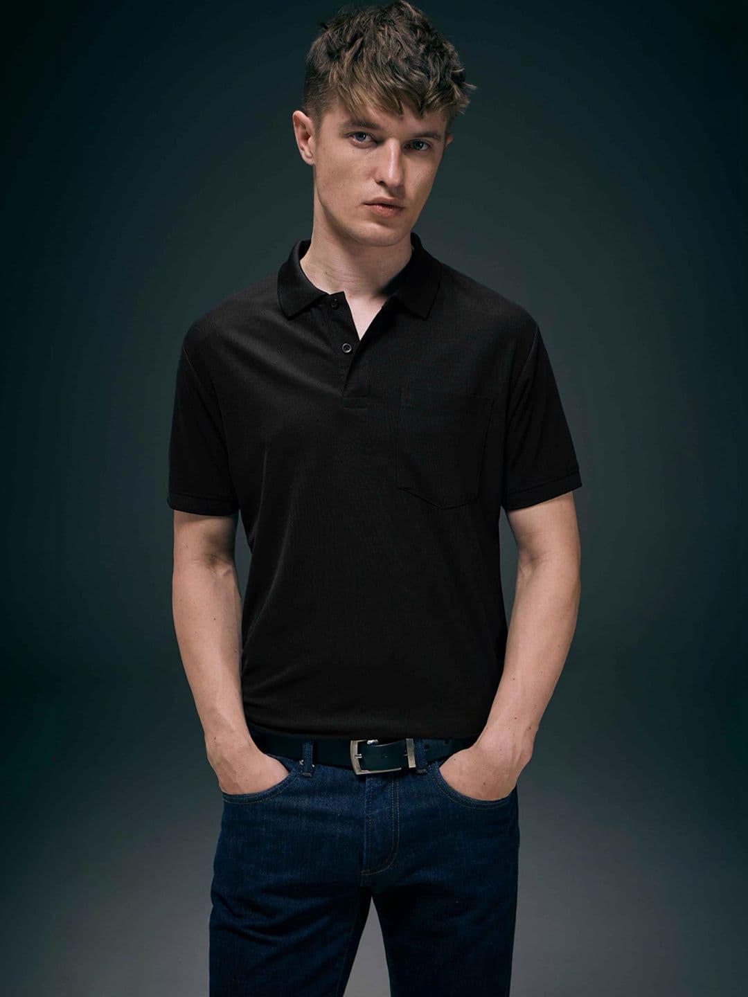 MAXZONE Men Polo Collar Pockets T-shirt - view 1