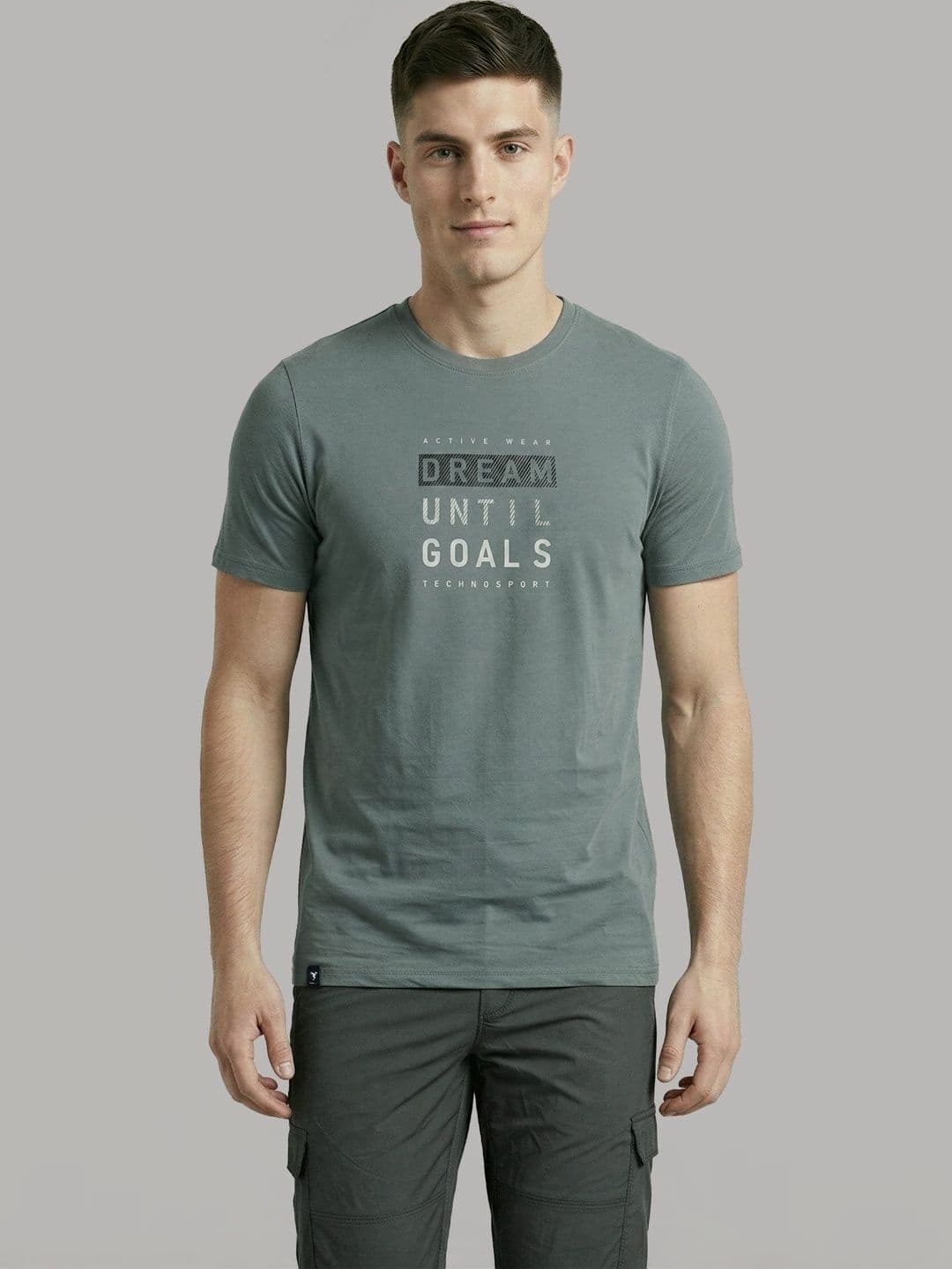 Technosport Men Typography Printed Slim Fit T-shirt - view 1