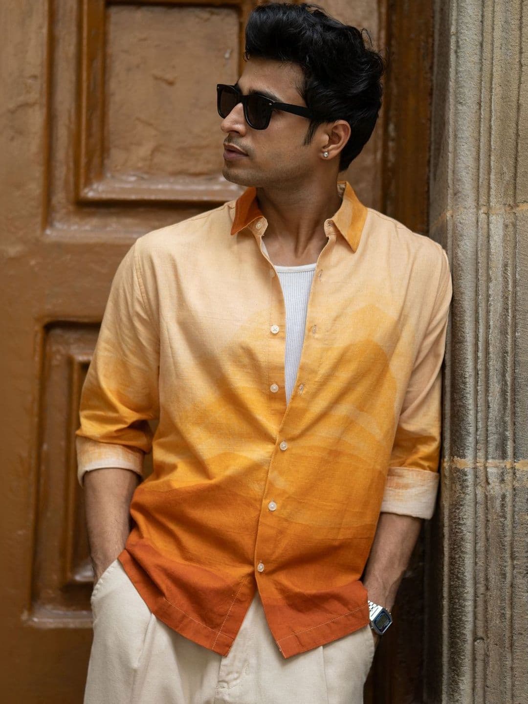 Powerlook Spread Collar Cotton Casual Shirt - view 1