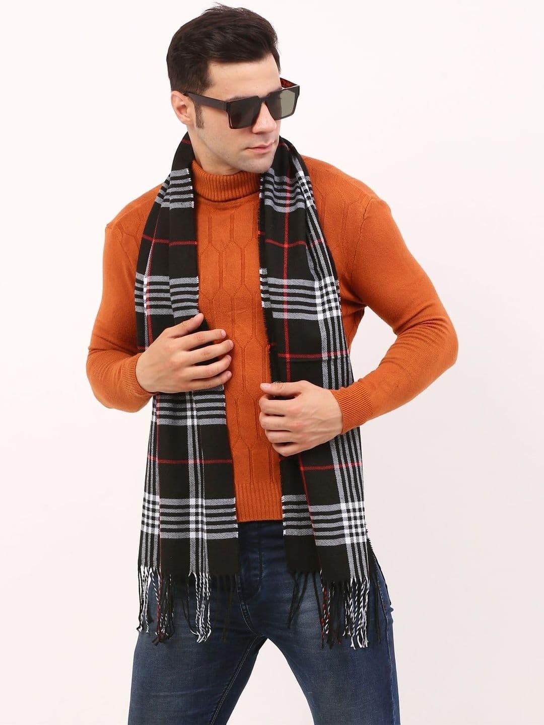 Cazzano Men Checked Scarf - view 1