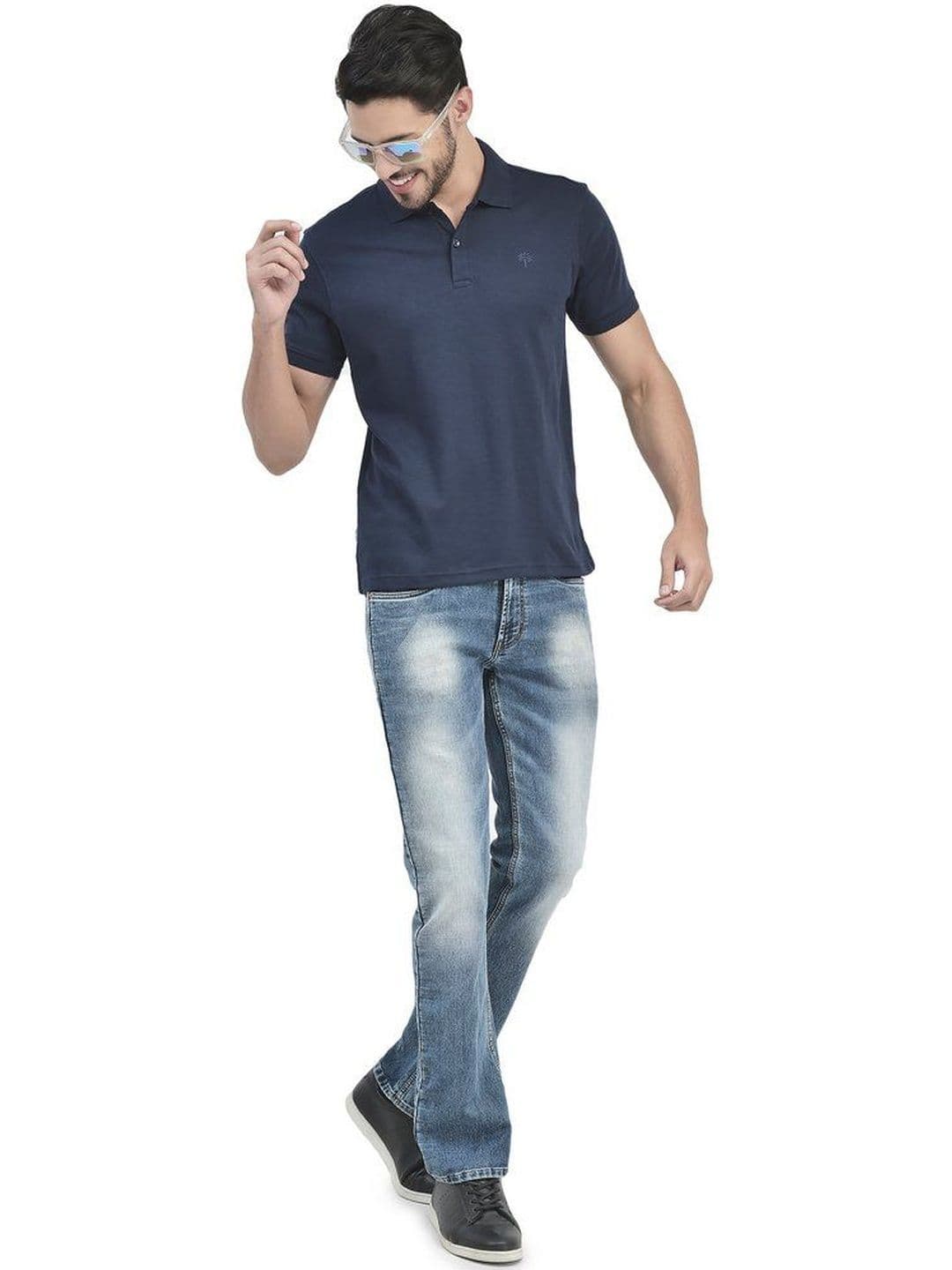 Woodland Men Brand Logo Polo Collar T-shirt - view 1