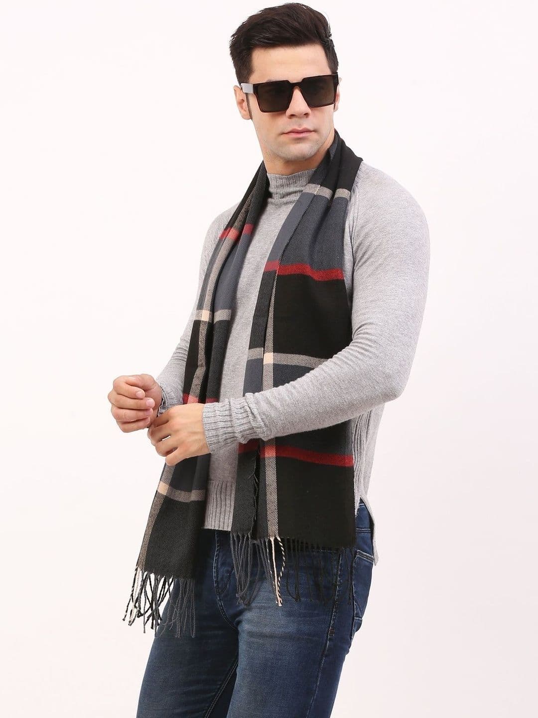Cazzano Men Checked Scarf - view 1