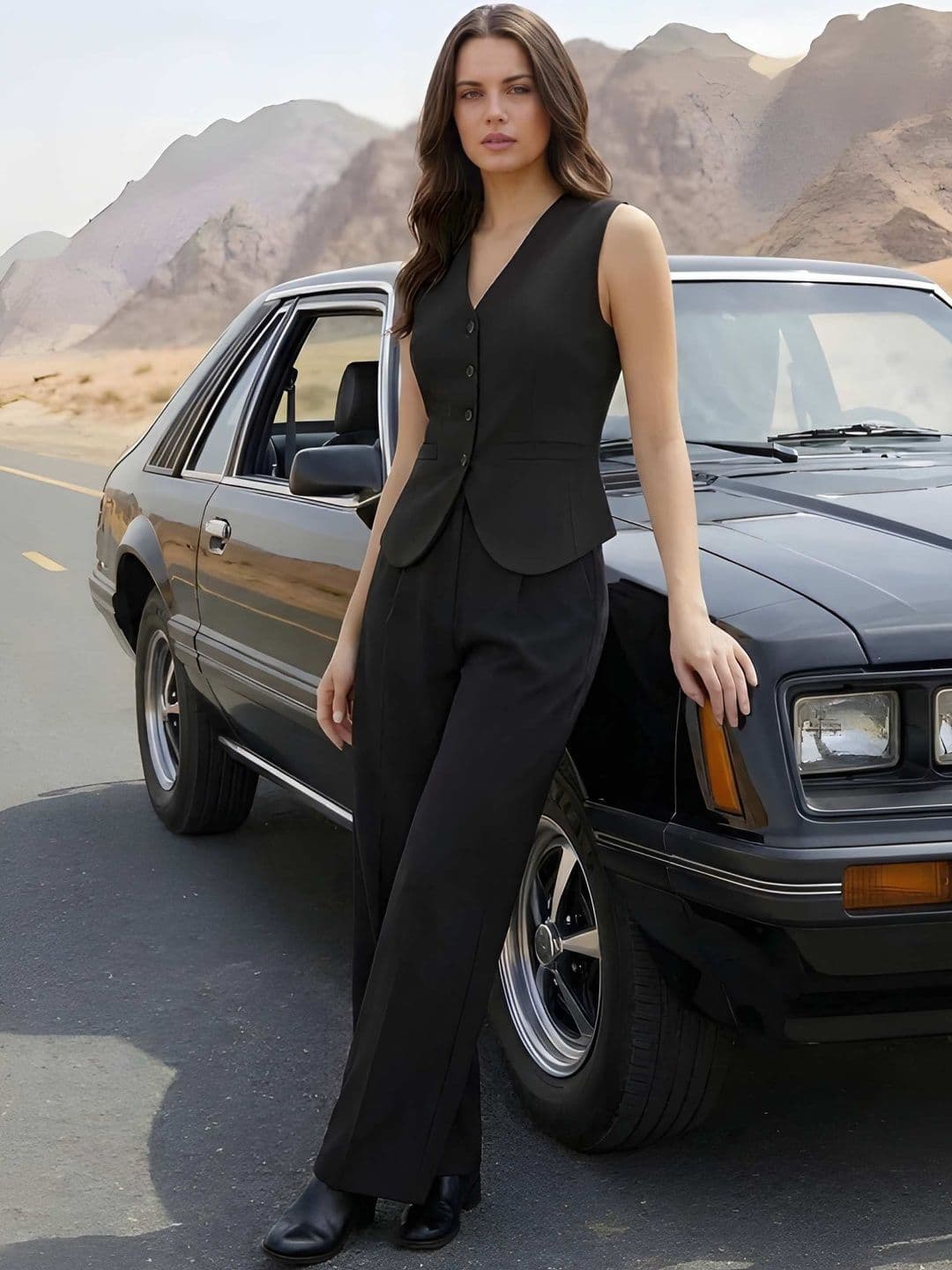 Roadster Solid Waistcoat with Trousers - view 1