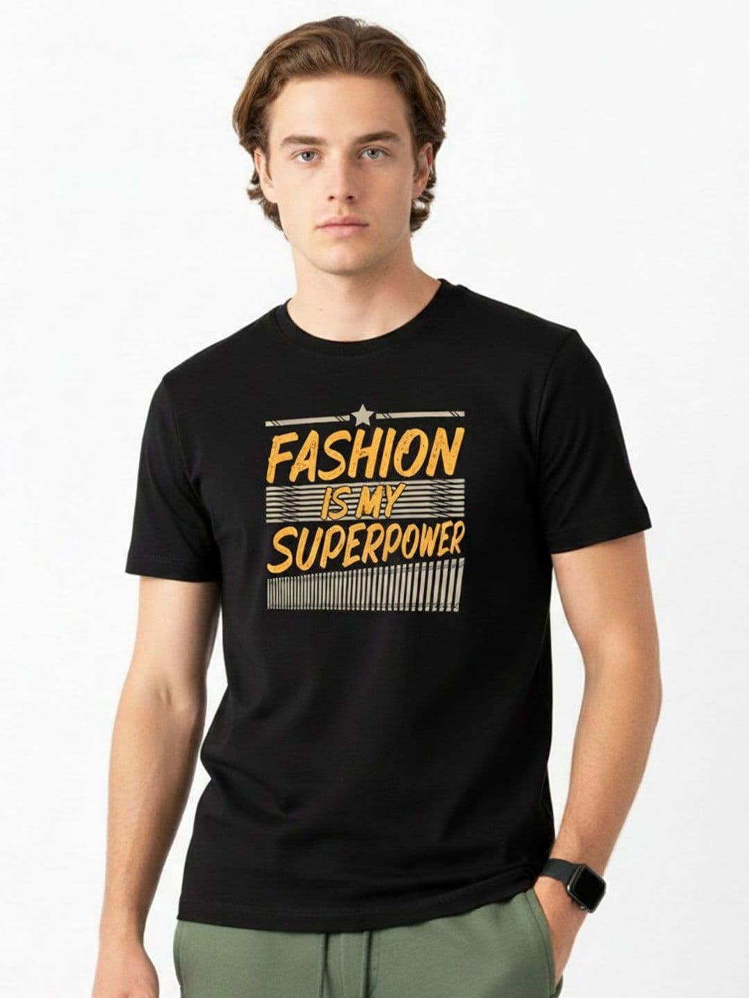 Organic Chics Men Typography Printed Anti Odour T-shirt - view 1