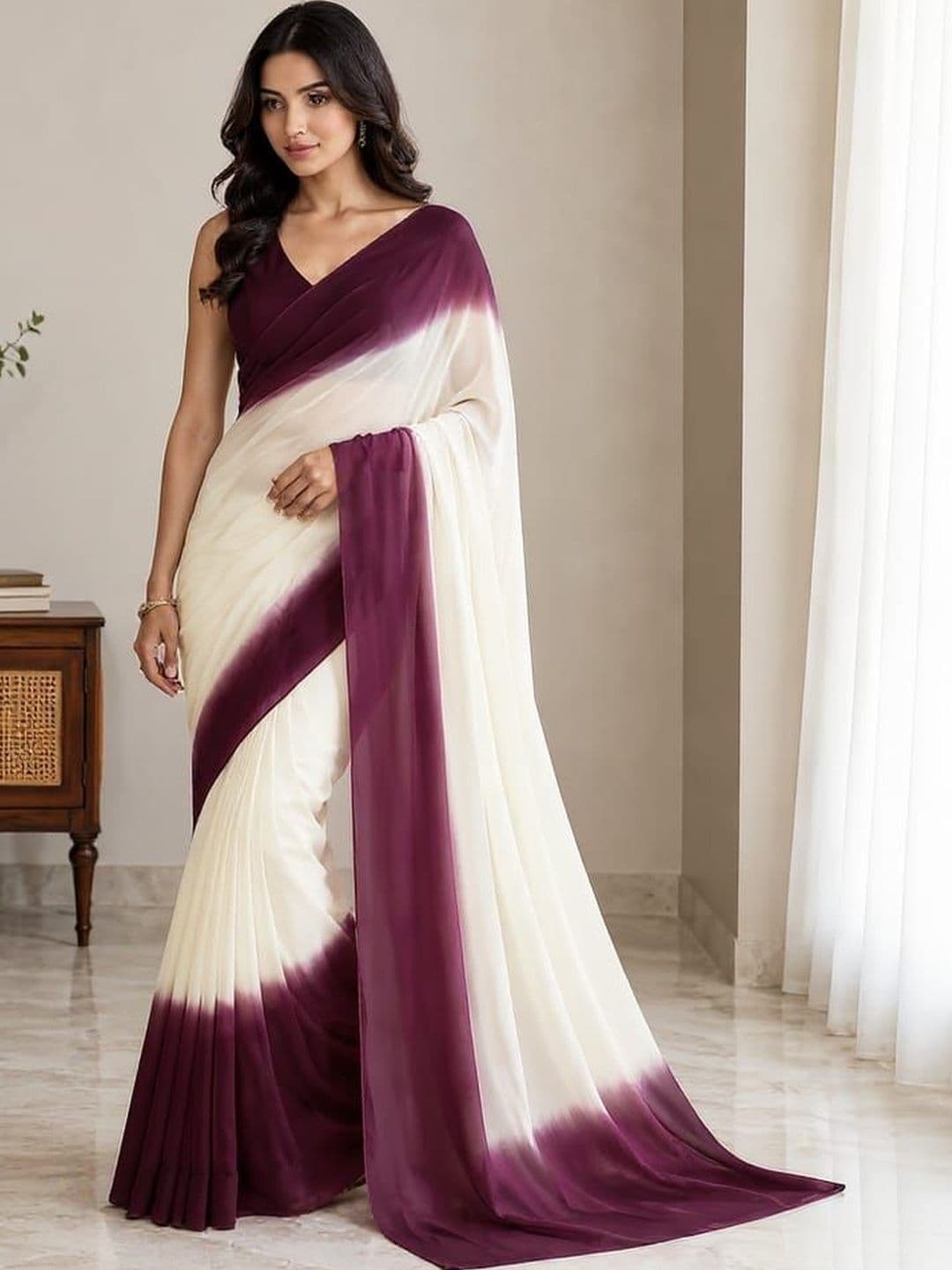 Moda Rapido Tie and Dye Pure Georgette Saree - view 1