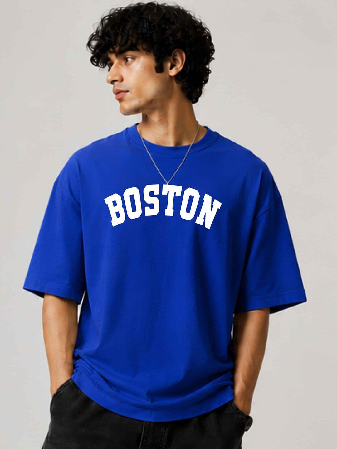 HIOR Men Typography Printed Drop-Shoulder Sleeves T-shirt - view 1