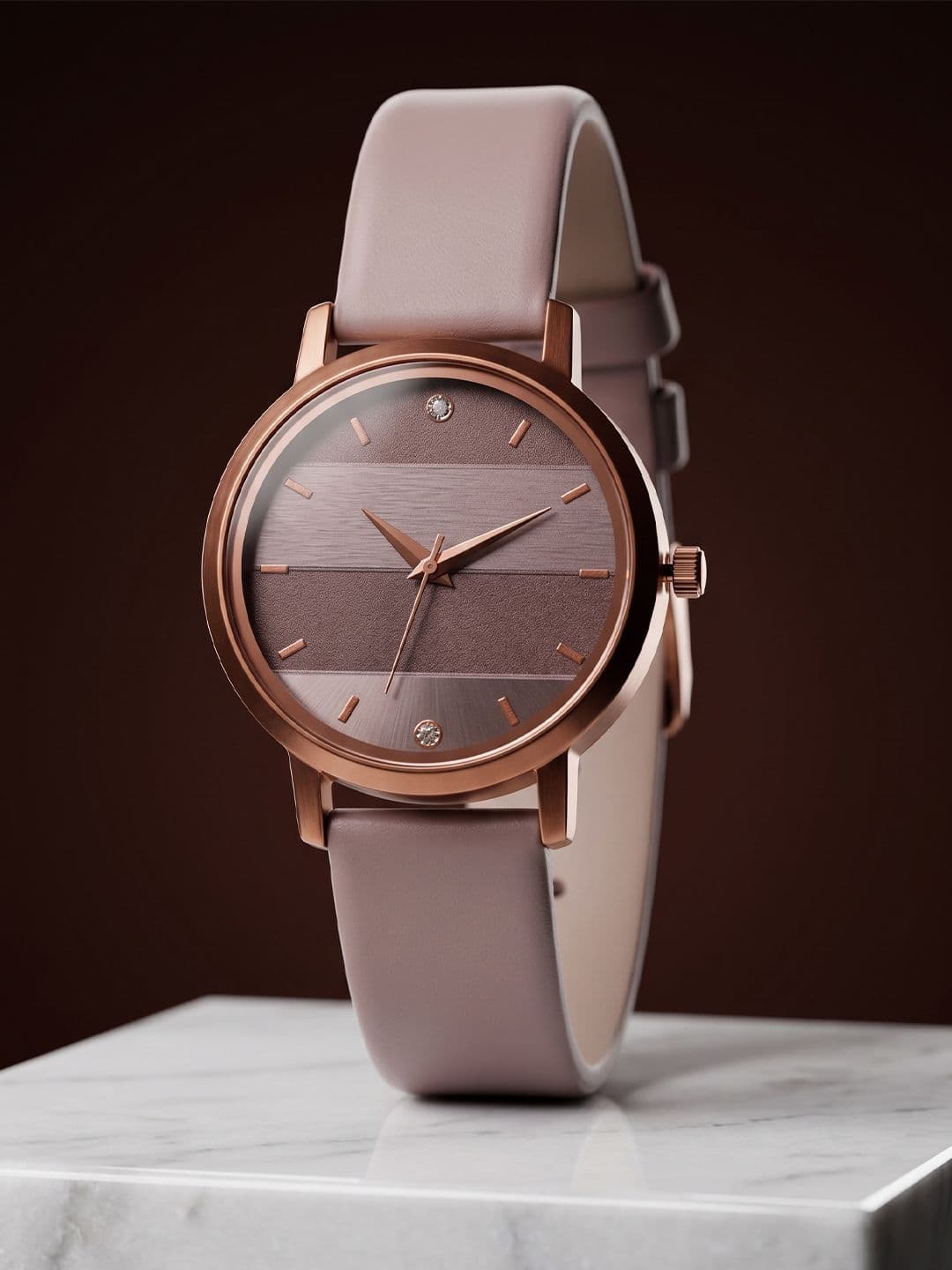 VIRAKTI Women Brass Dial & Leather Straps Analogue Watch F-76-BROWN VIR - view 1