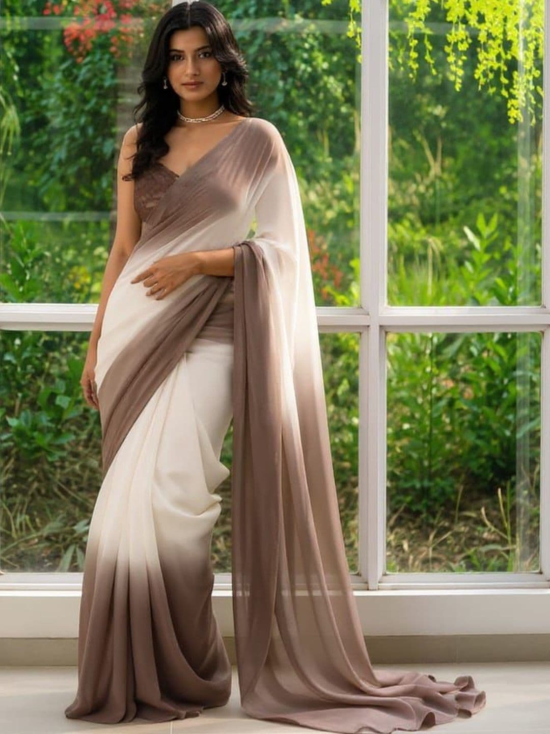 Moda Rapido Ombre Pure Georgette Saree - view 1