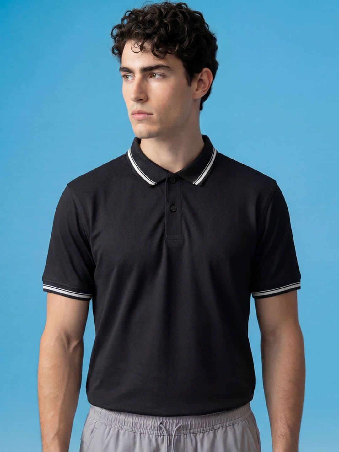 HRX by Hrithik Roshan Men Polo Collar Slim Fit T-shirt - view 1
