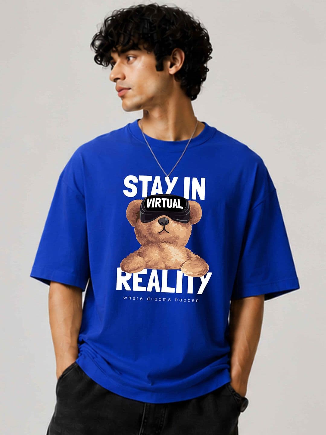 HIOR Men Printed Drop-Shoulder Sleeves T-shirt - view 1