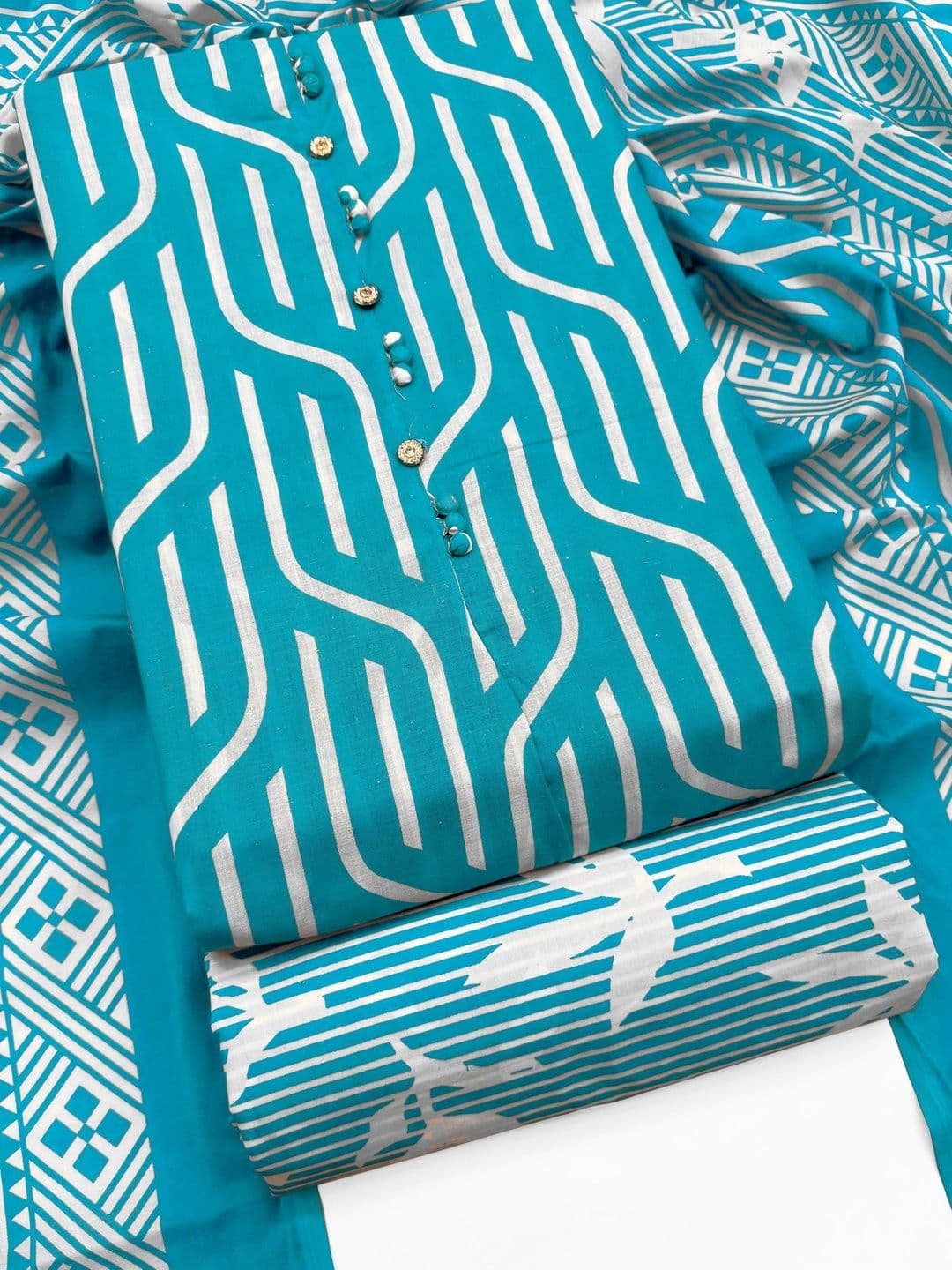 CLEMIRA Printed Pure Cotton Unstitched Dress Material - view 1