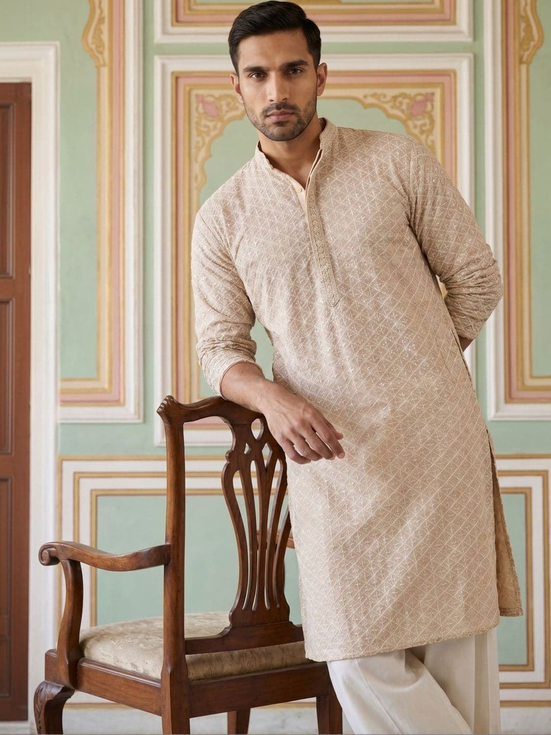 Jompers Men Embellished Sequinned Kurta - view 1
