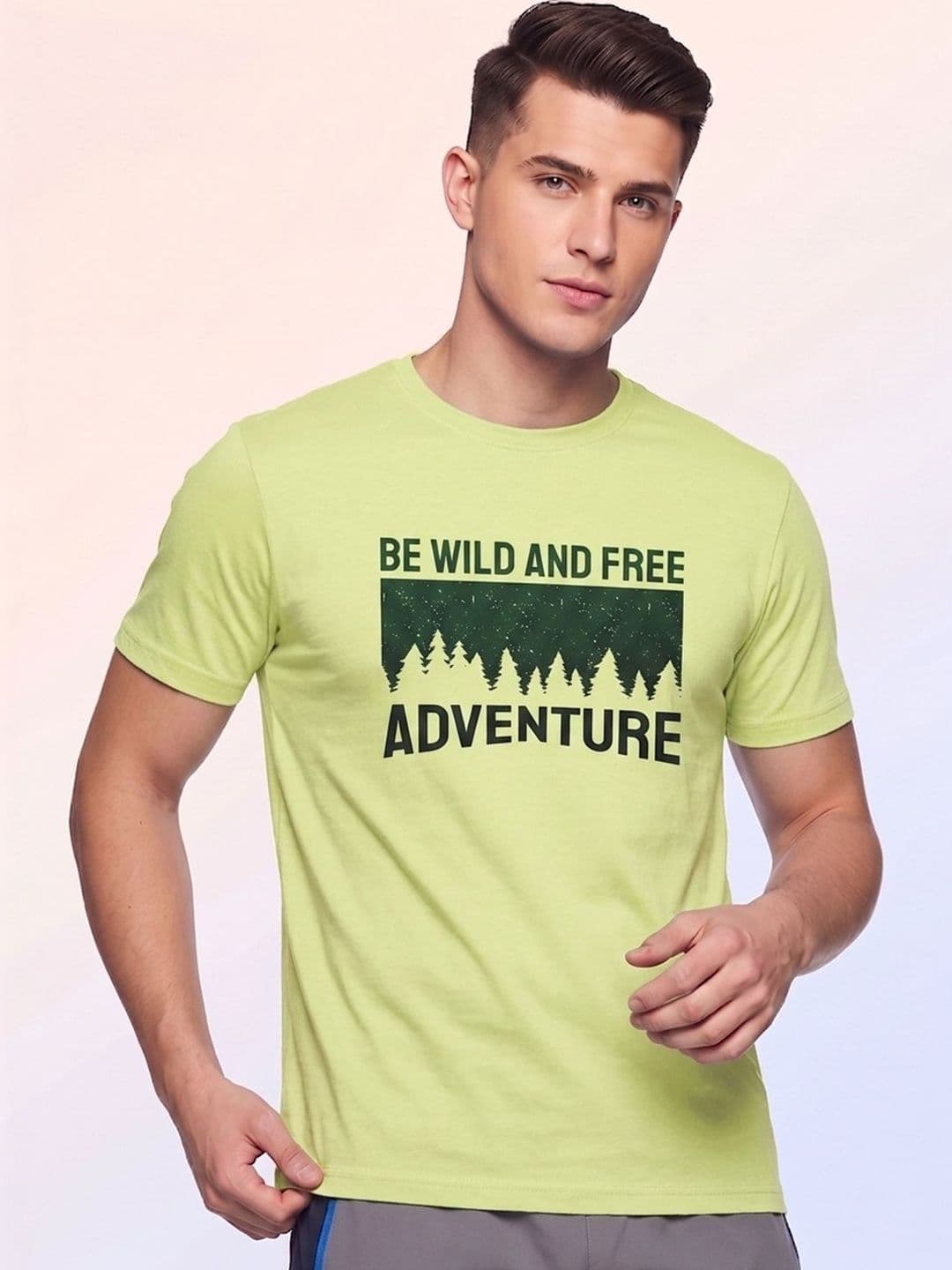 The Roadster Lifestyle Co Printed Pure Cotton Round Neck Tshirts - view 1