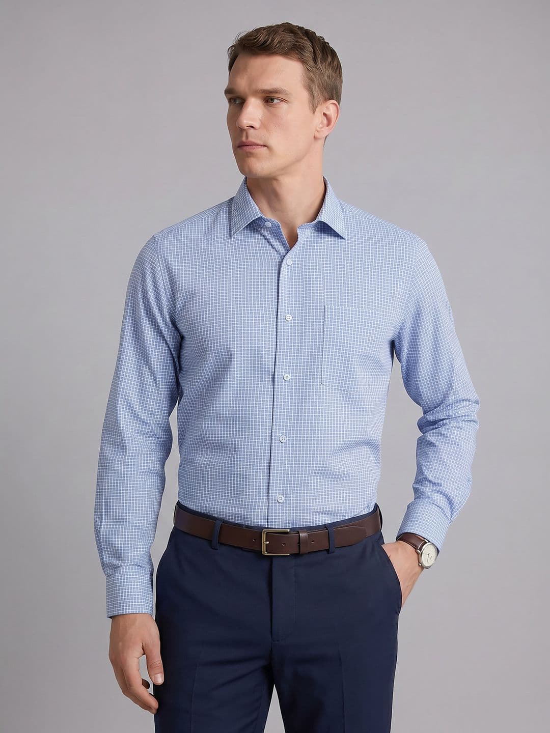 Blackberrys Checked Pure Cotton Formal Shirt - view 1