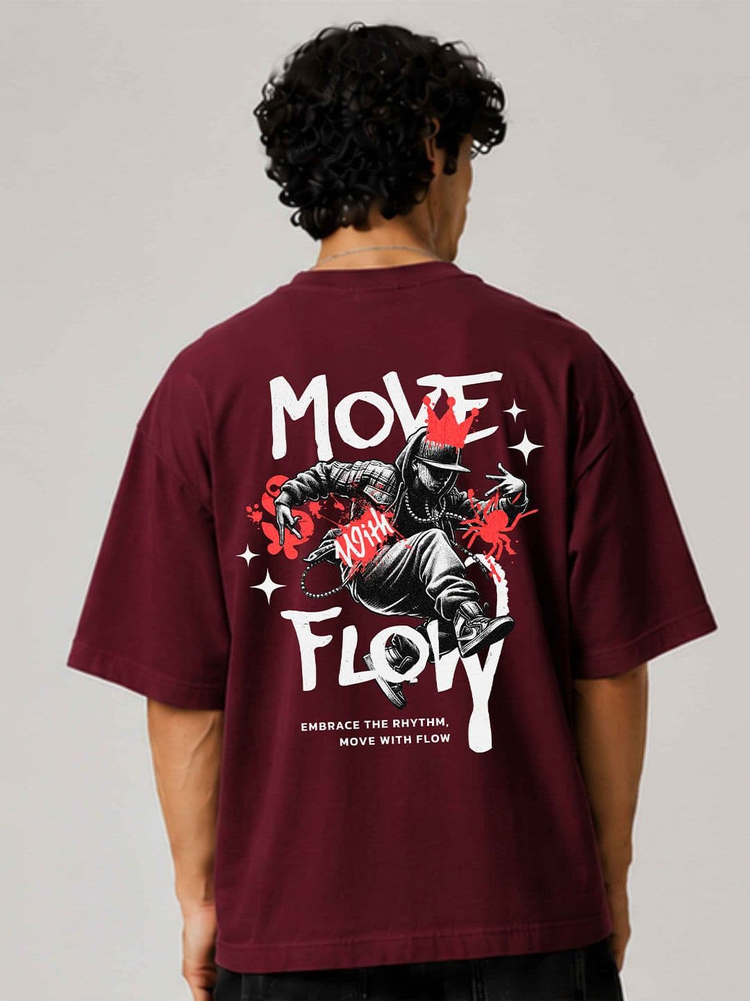HIOR Men Printed Drop-Shoulder Sleeves T-shirt - view 1