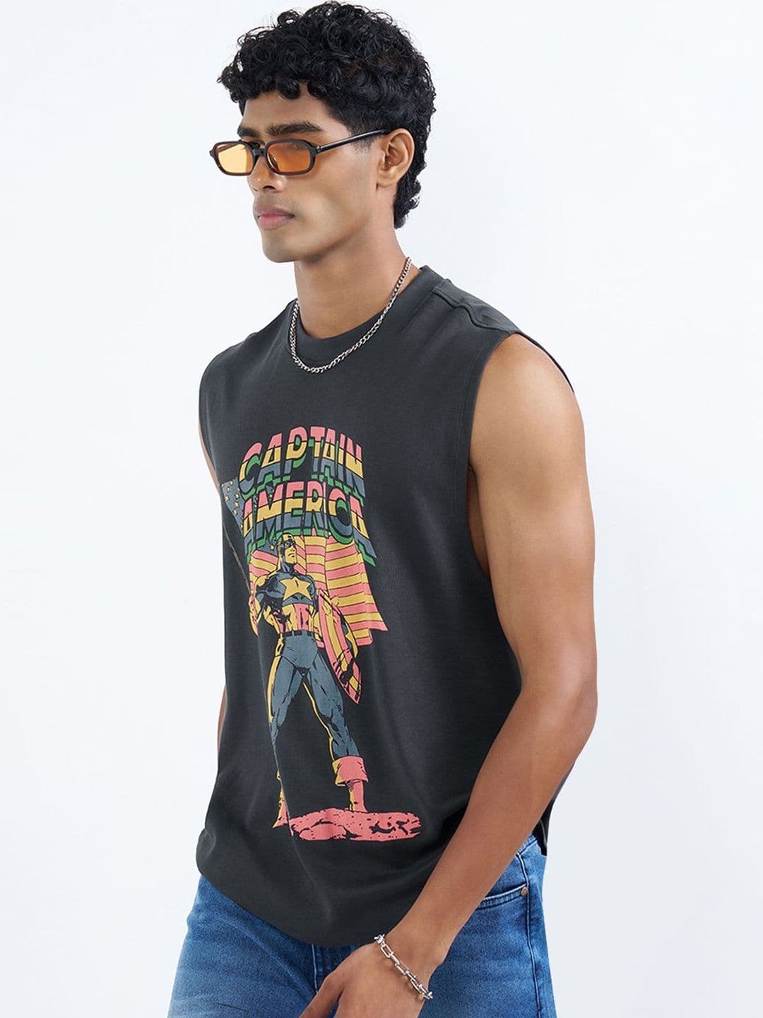 SF JEANS by Pantaloons Men Captain America Printed T-shirt - view 1