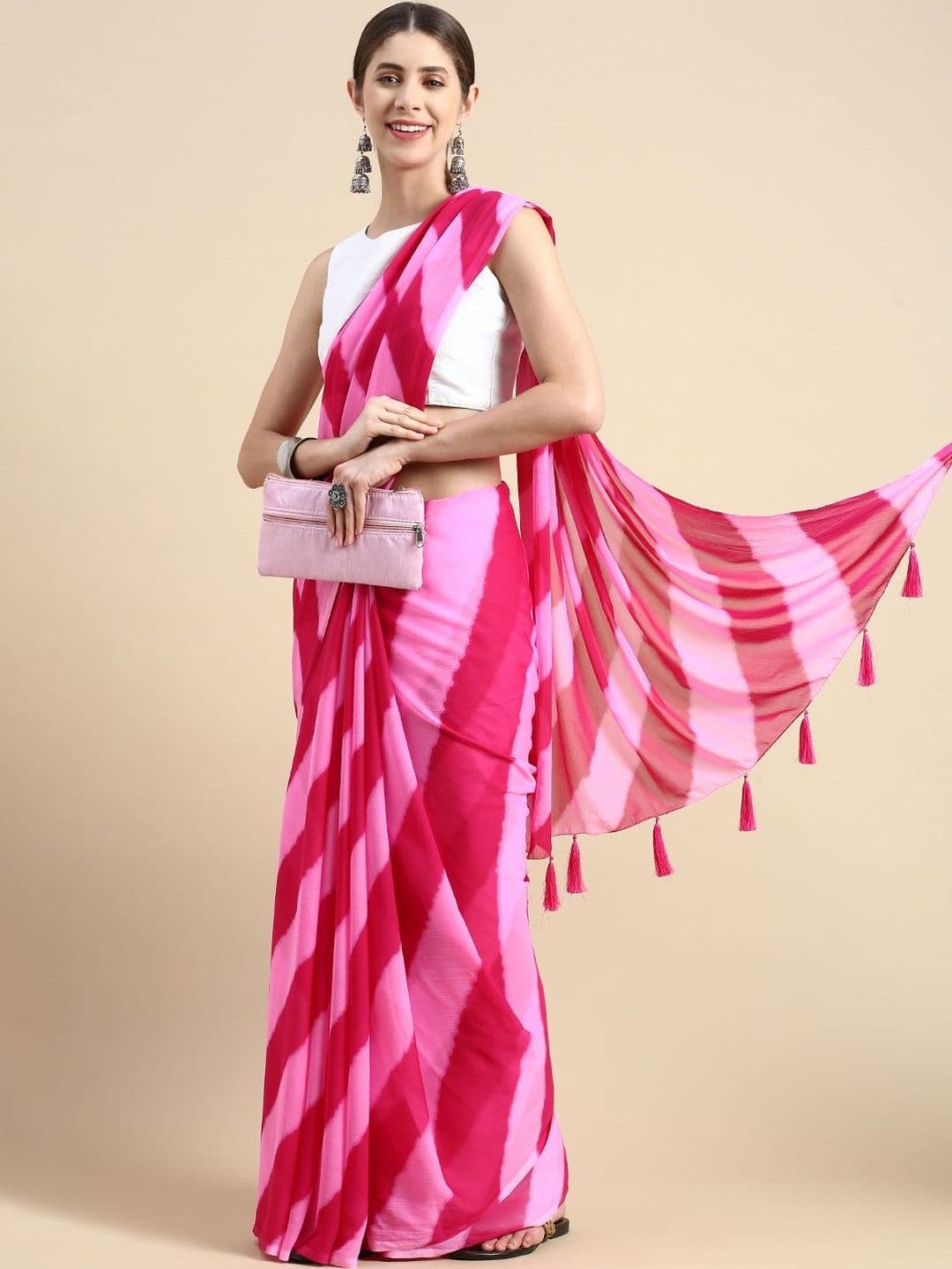 KALINI Leheriya Pure Chiffon Leheriya Saree - view 1