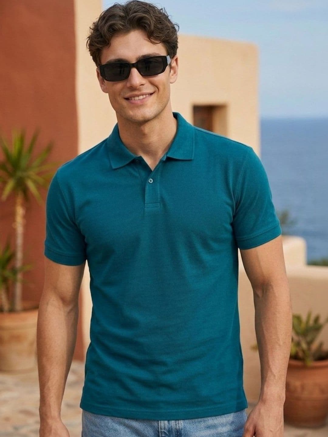 HERE&NOW Men Polo Collar Antimicrobial T-shirt - view 1