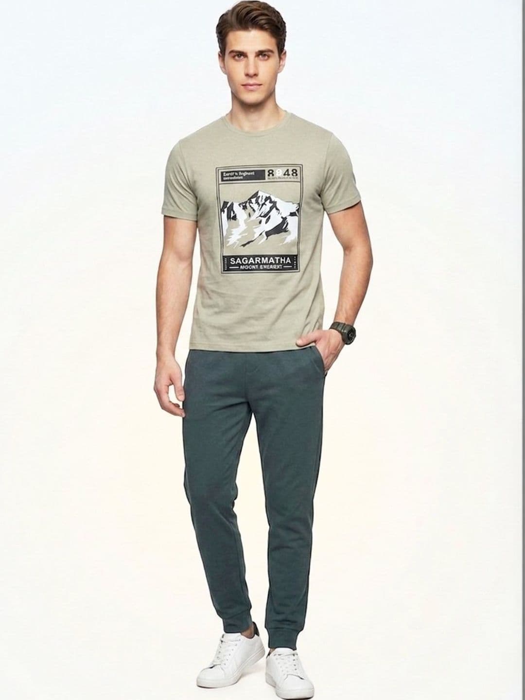 The Roadster Lifestyle Co Printed Pure Cotton Round Neck Tshirts - view 1