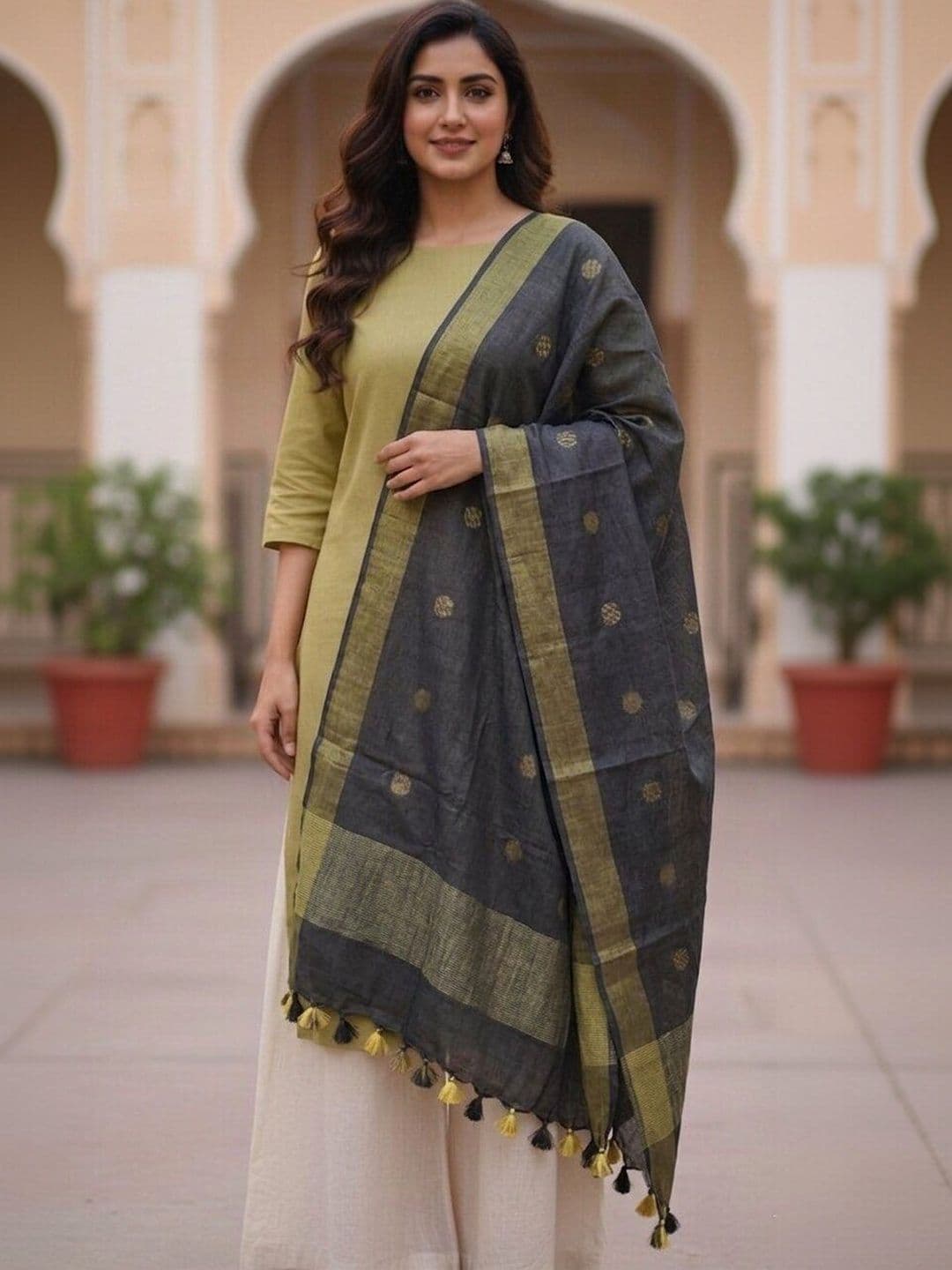 MOLCHA BY BABITA SINGH Ethnic Motifs Woven Design Dupatta - view 1