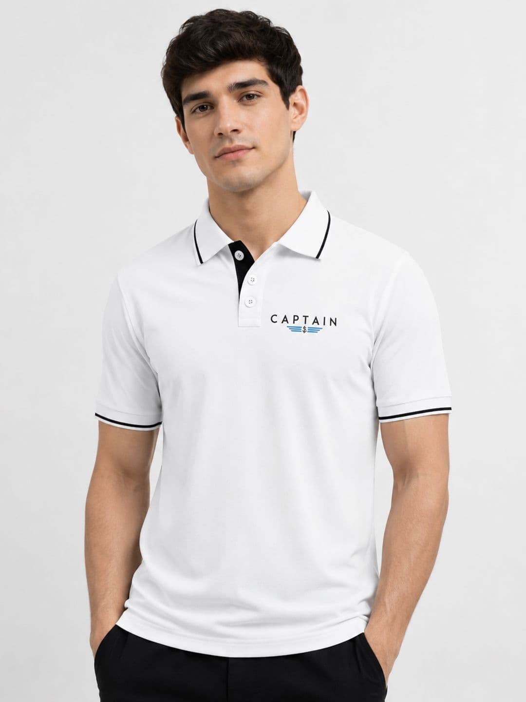 Warrior World Men Brand Logo Printed Polo Collar T-shirt - view 1