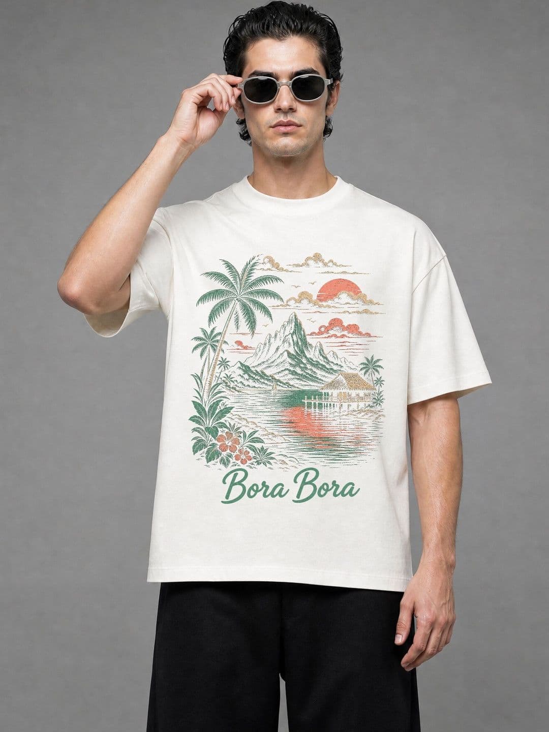 FARDA Unisex Printed Drop-Shoulder Sleeves T-shirt - view 1