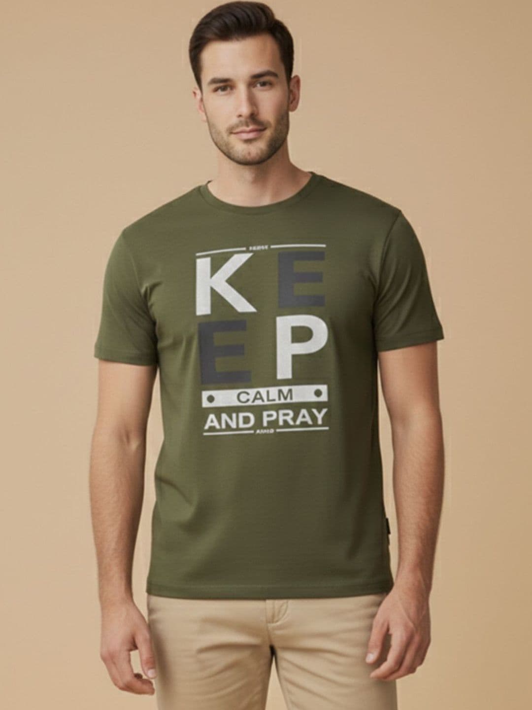 GENSTAR TRENDS Typography Printed Pure Cotton T-shirt - view 1