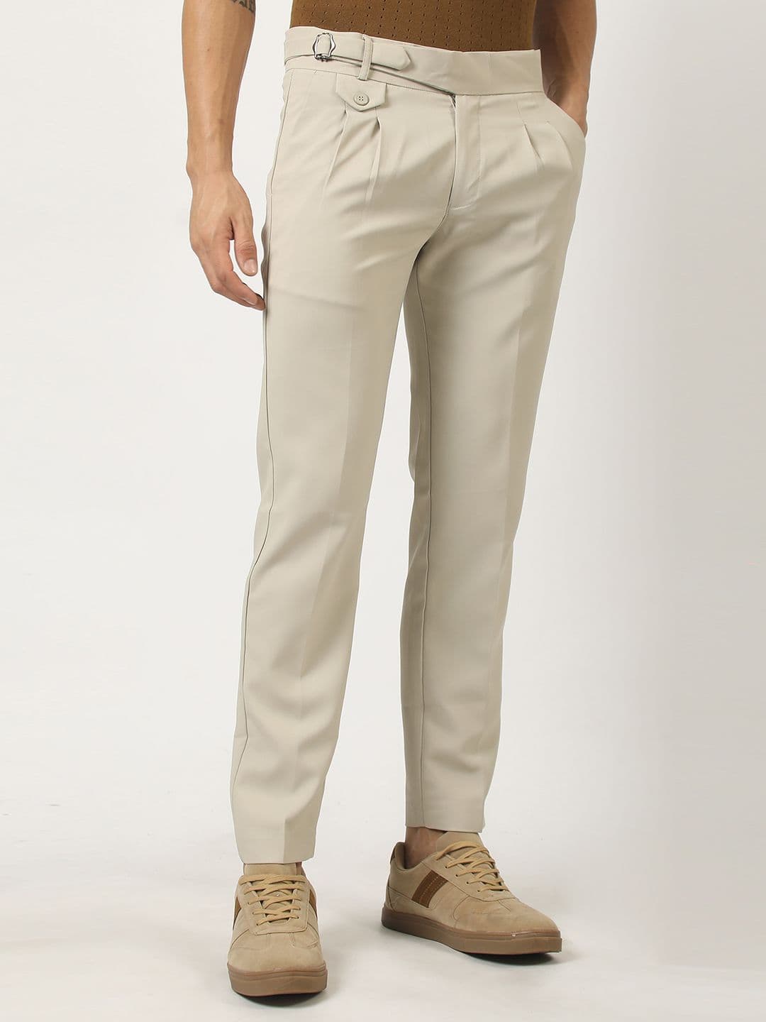 Maniac Men Cream Gurkha Regular Trousers - view 1