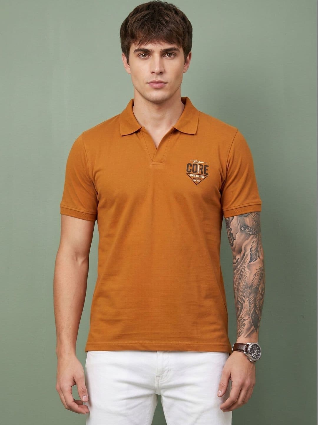 SANDPIPER Men Typography Printed Polo Collar T-shirt - view 1