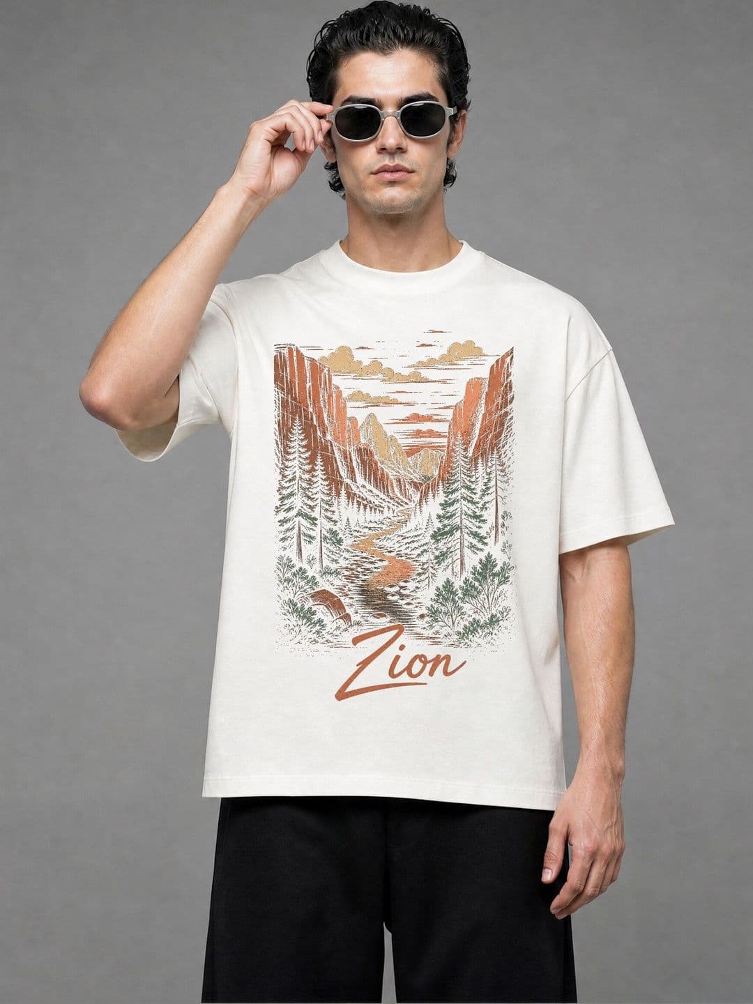 FARDA Unisex Printed Drop-Shoulder Sleeves T-shirt - view 1